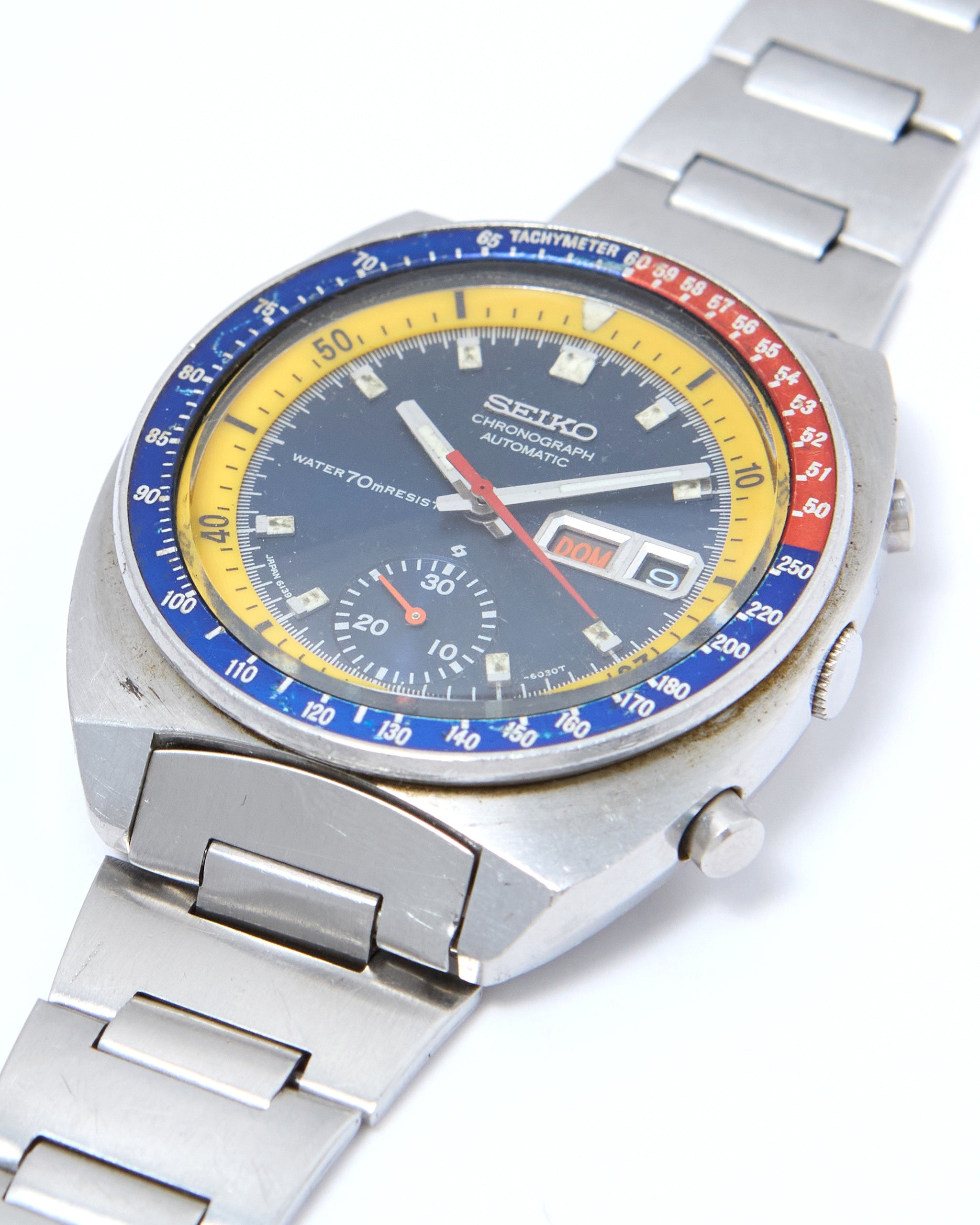 Seiko Pogue Chronograph 6139-6002 Automatic in Steel Case on Steel Bracelet