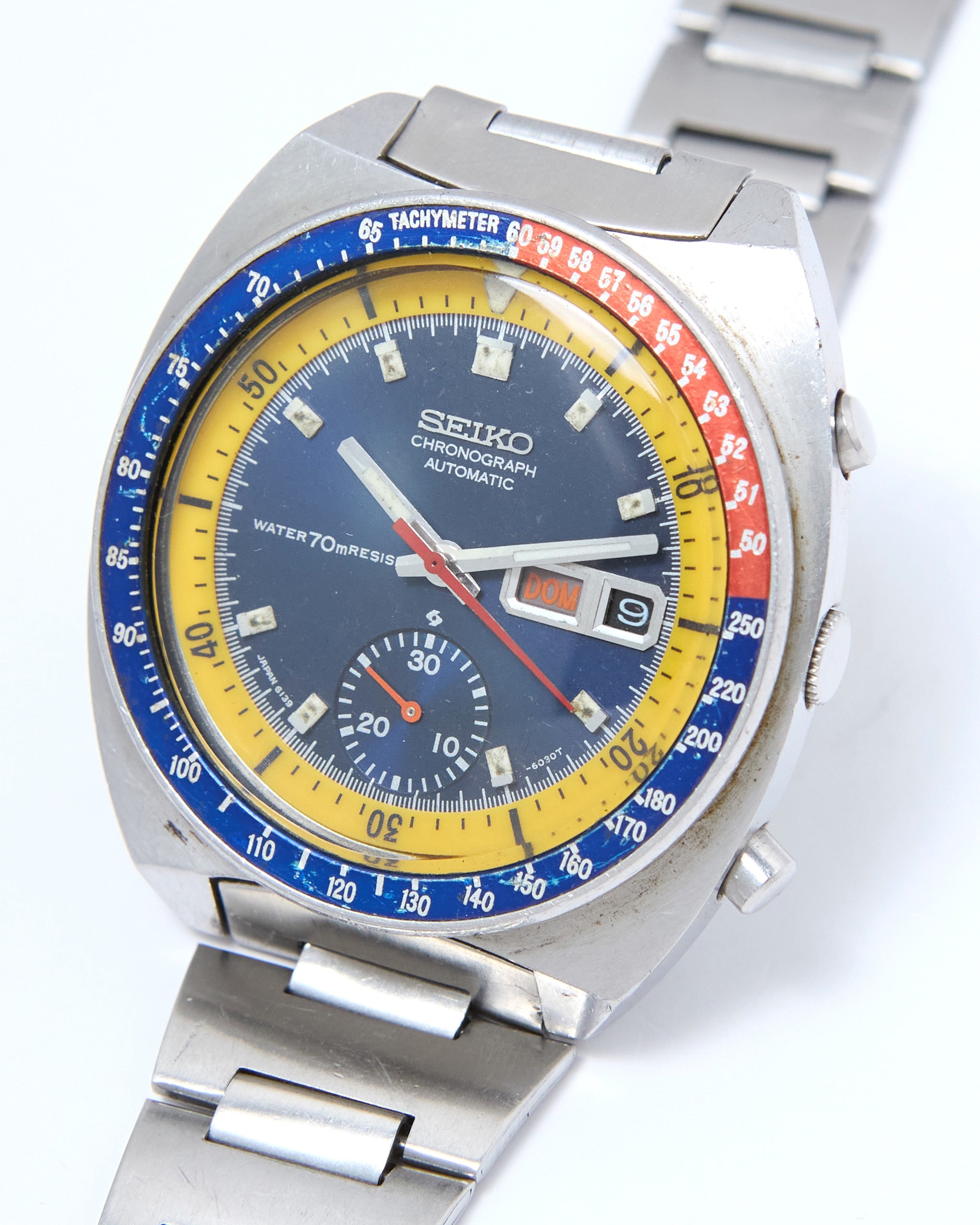 Seiko Pogue Chronograph 6139-6002 Automatic in Steel Case on Steel Bracelet