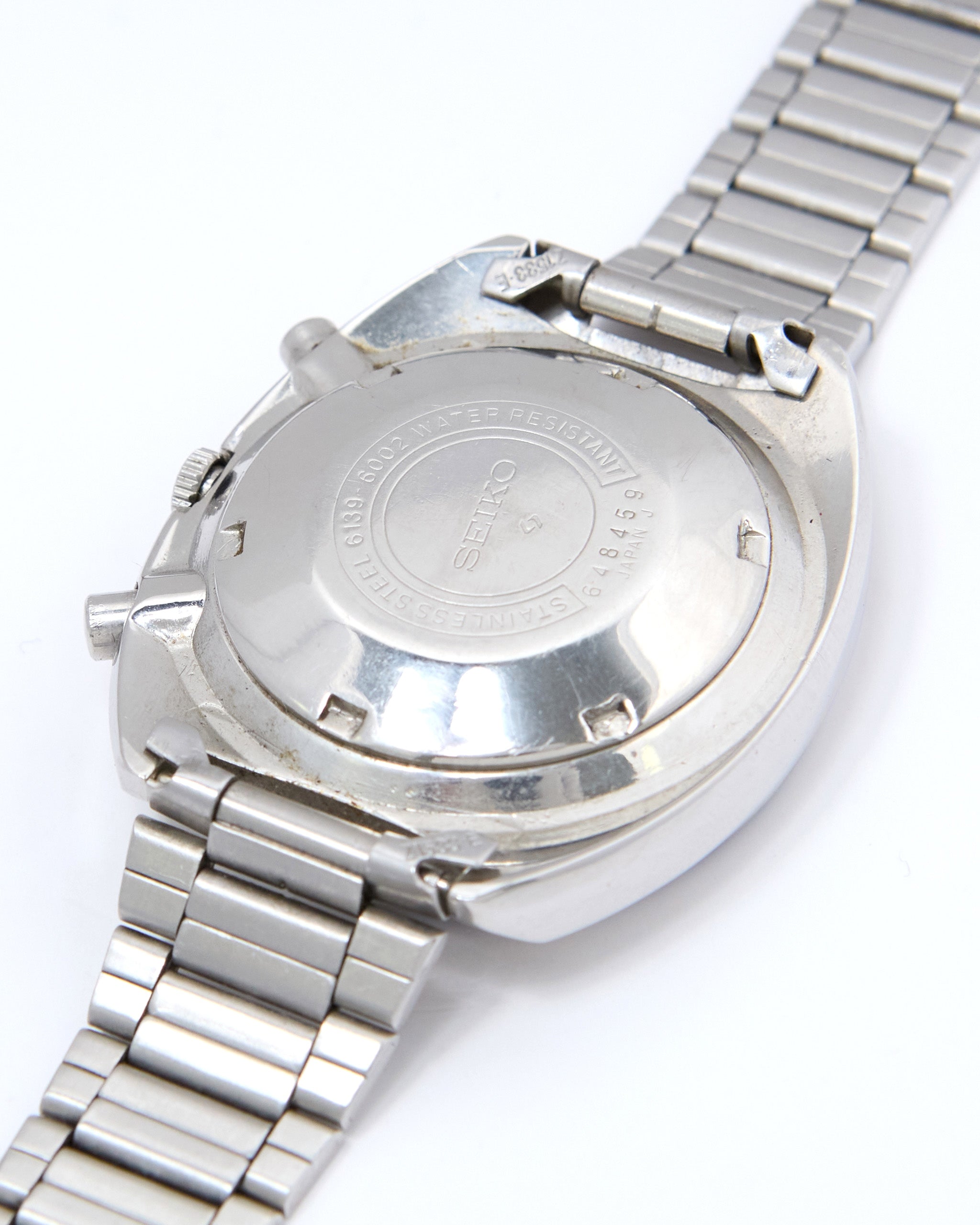 Seiko "Blue" Pogue Speed Timer Chronograph 6139-6002 Automatic in Steel Case on Steel Bracelet