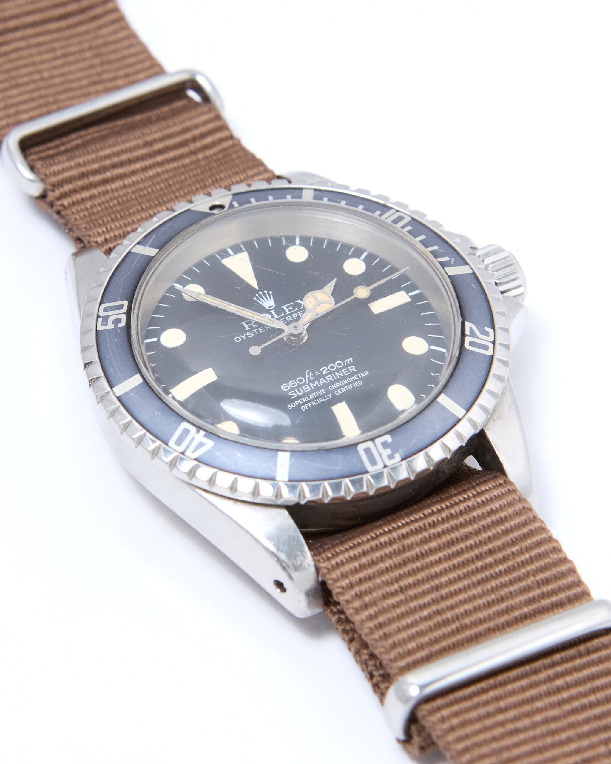 Rolex Submariner 5512 Faded Bezel with Maxi Dial on Oyster Bracelet and Nato Strap