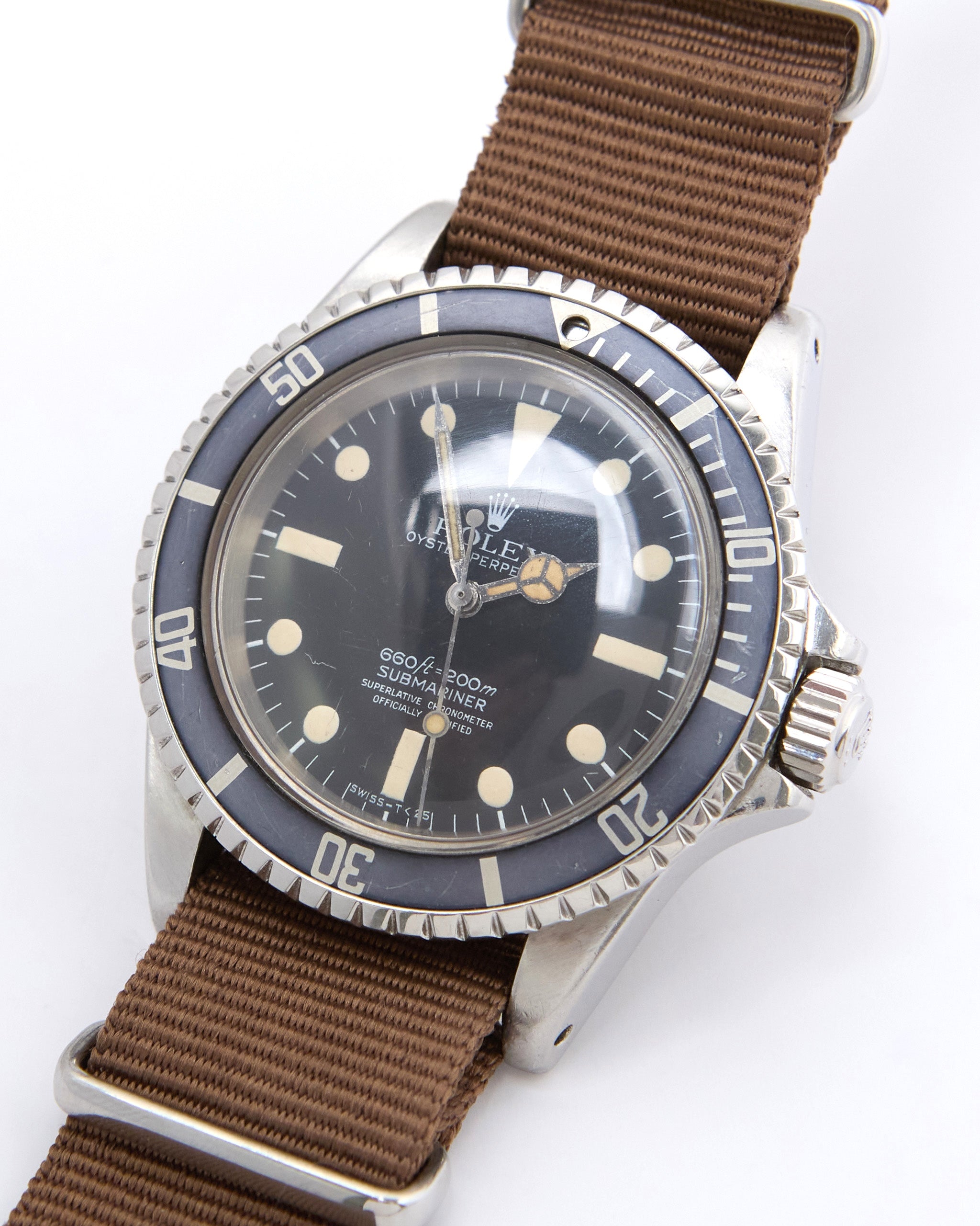 Rolex Submariner 5512 Faded Bezel with Maxi Dial on Oyster Bracelet and Nato Strap