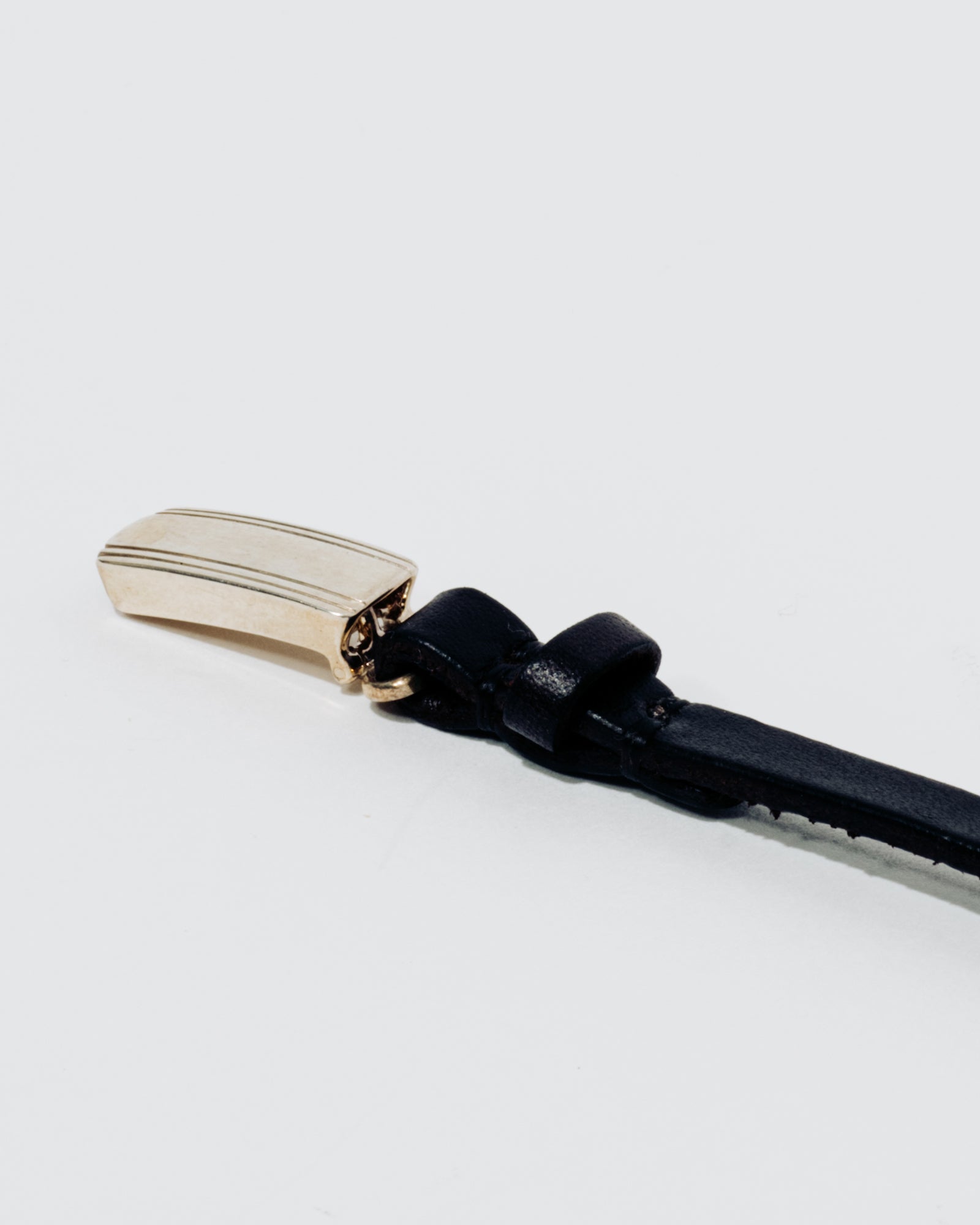 Leather with Small ID - Sterling Silver