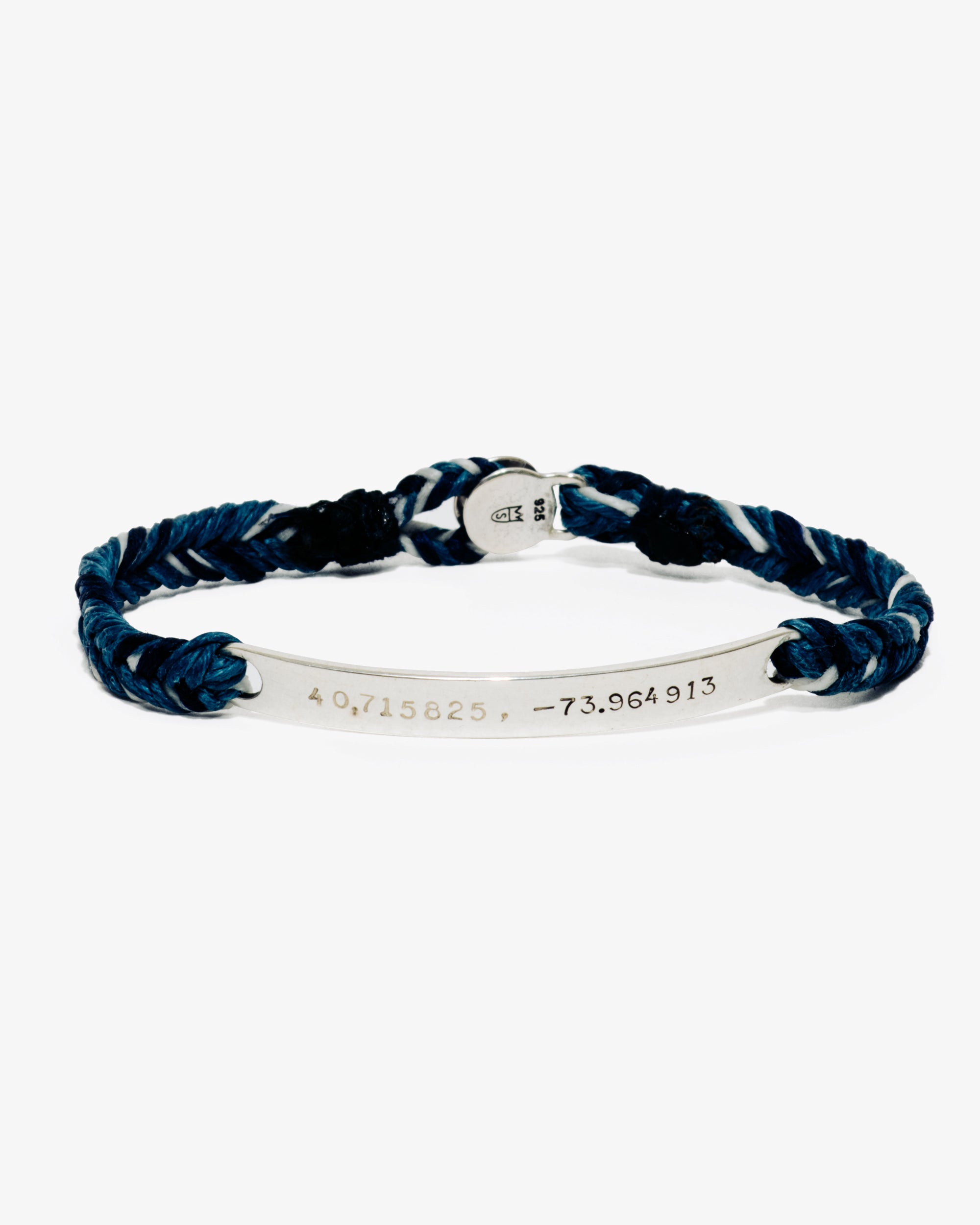 Coordinates Bracelet (Fishtail with Thin ID)