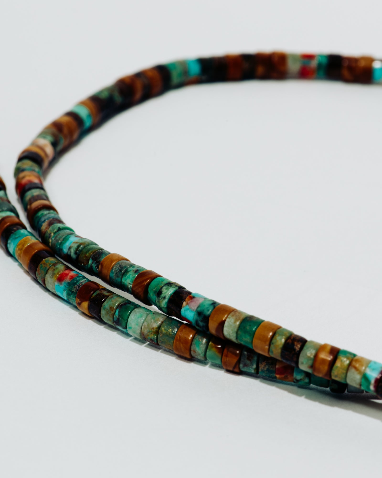 Heishi Bead Necklace with Turquoise Mix
