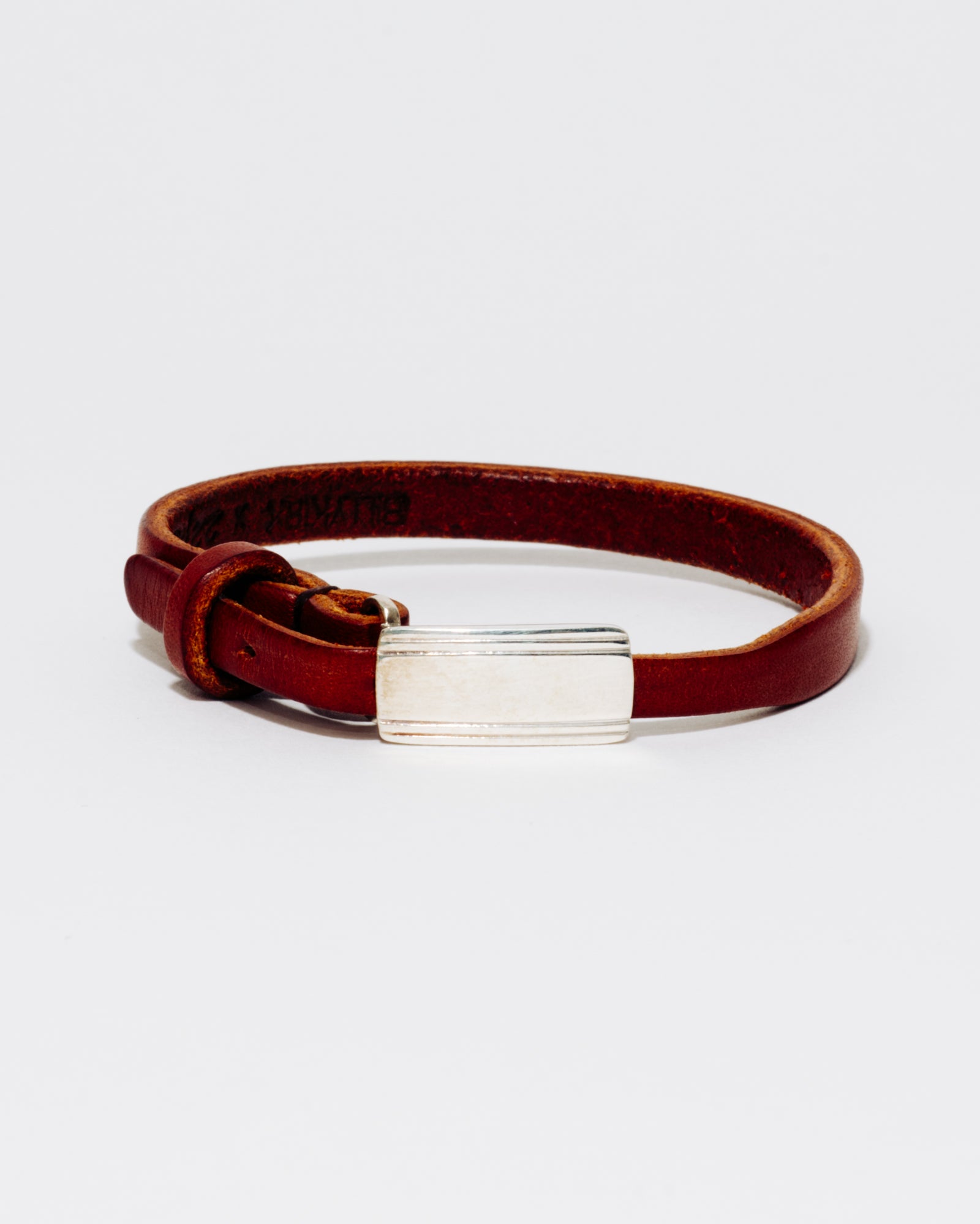 Leather with Small ID - Sterling Silver