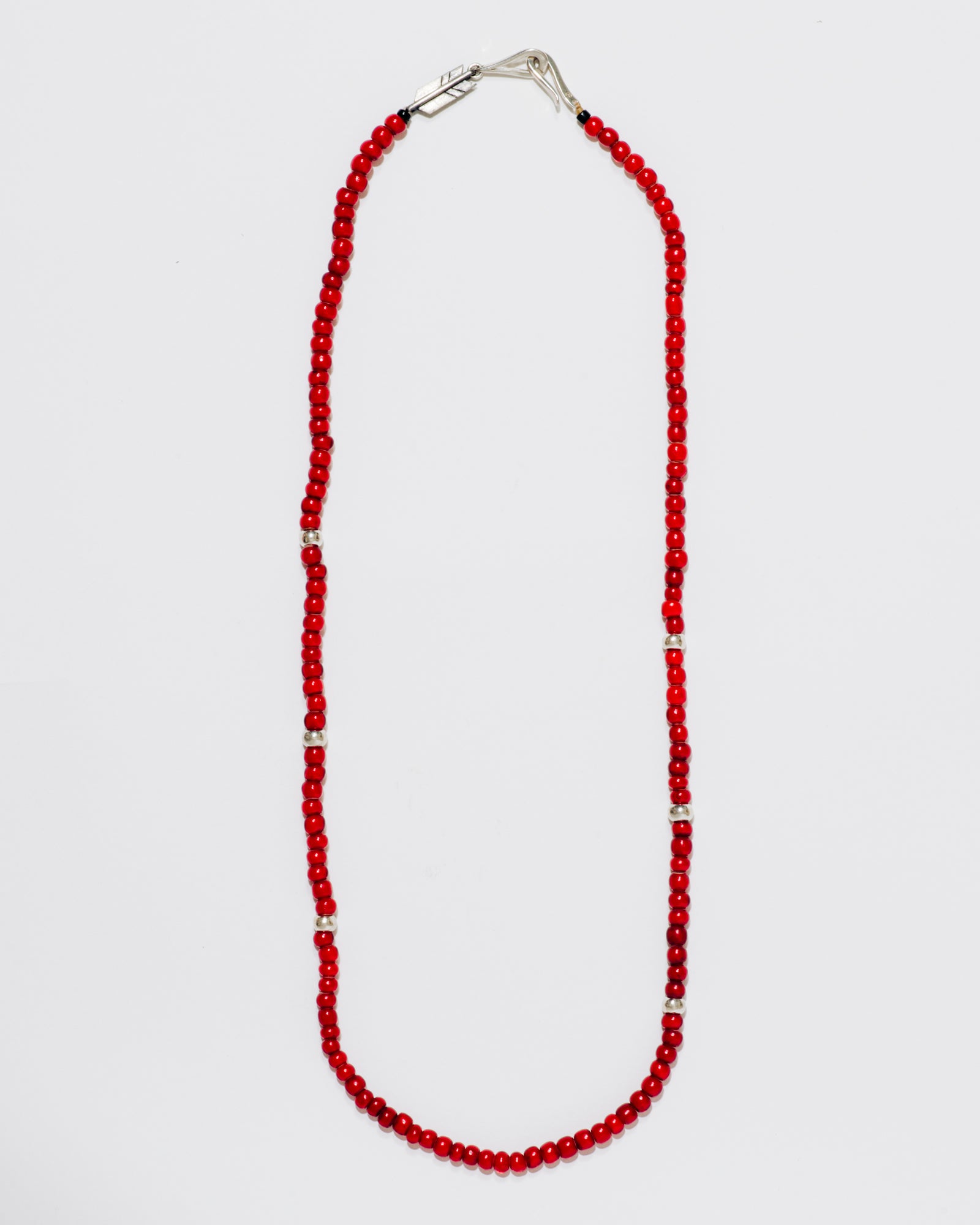 Antique Red Glass Beaded Necklace