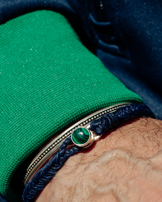 Malachite Button Fishtail Bracelet
