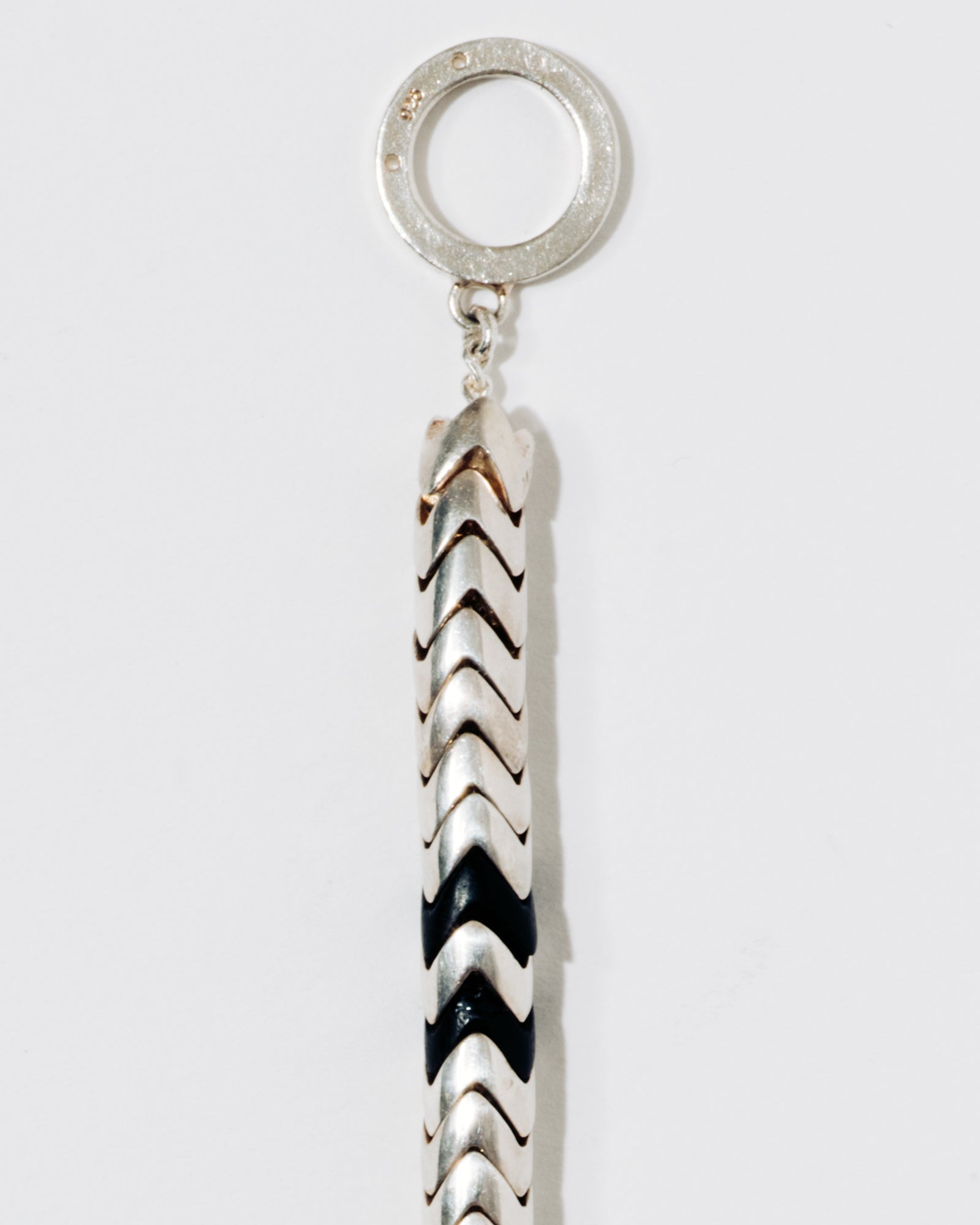 Snake Bead Bracelet with Black Glass