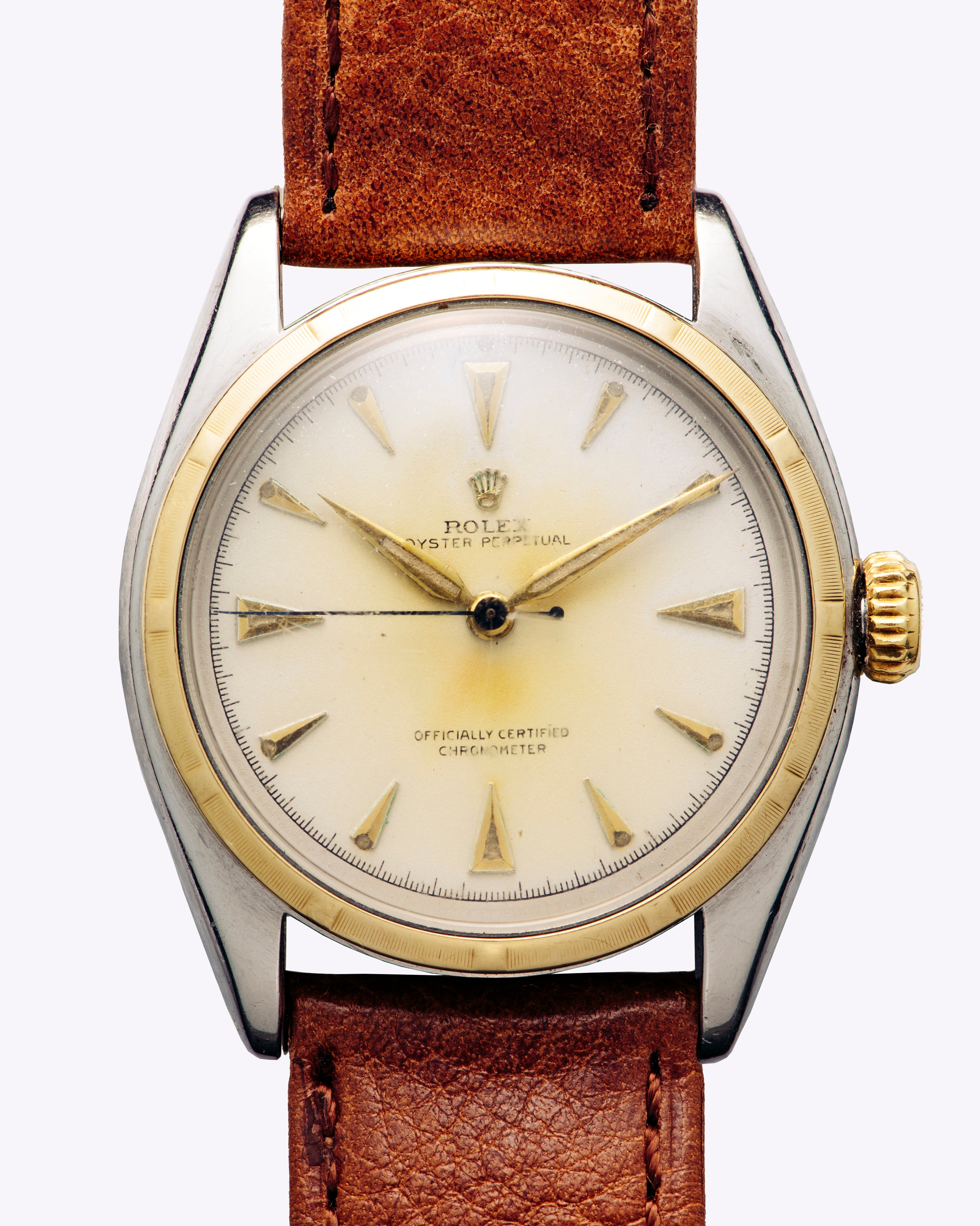 Rolex Oyster Perpetual "Big Bubbleback" on Leather Strap