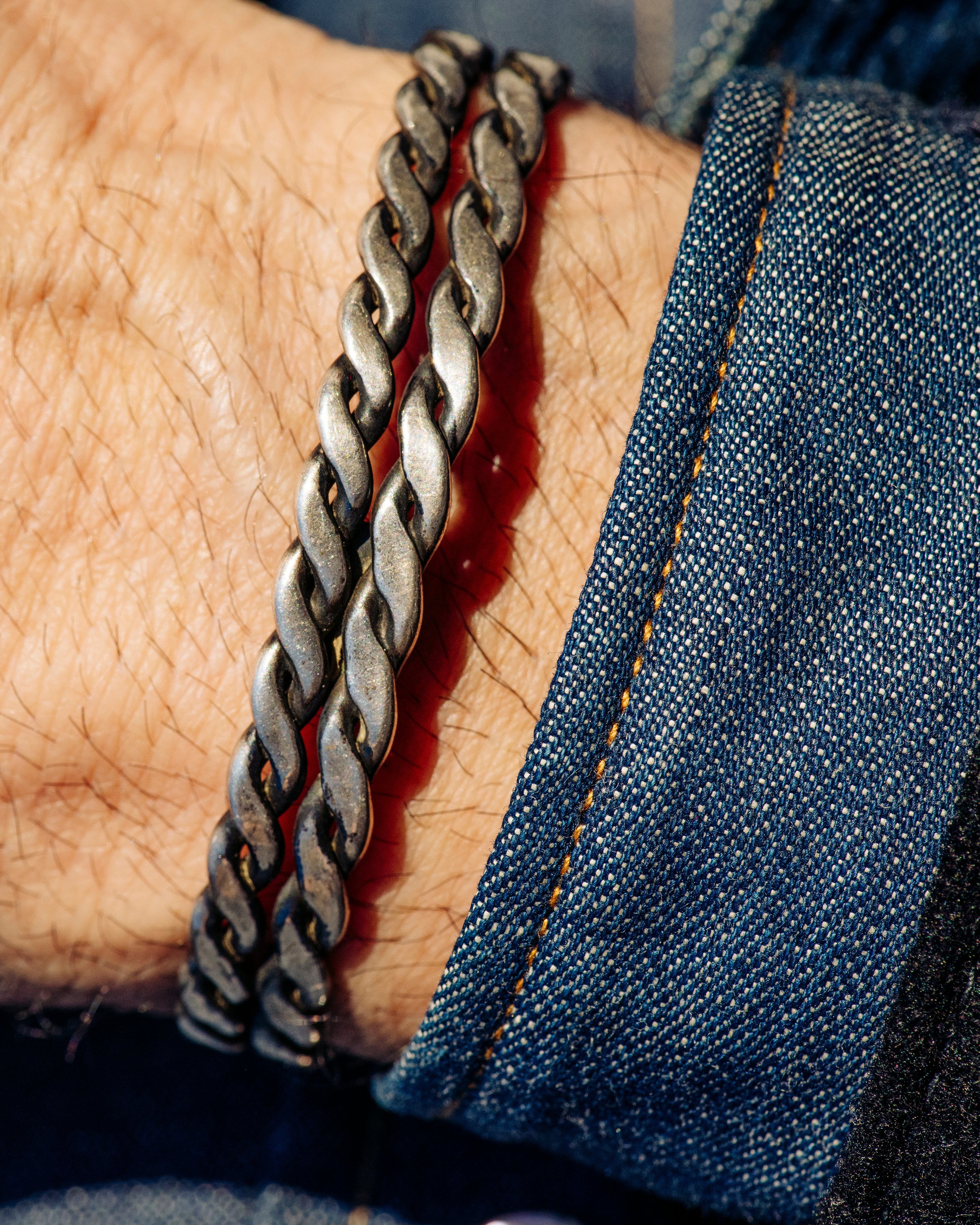 Twisted Sterling Rope Cuff