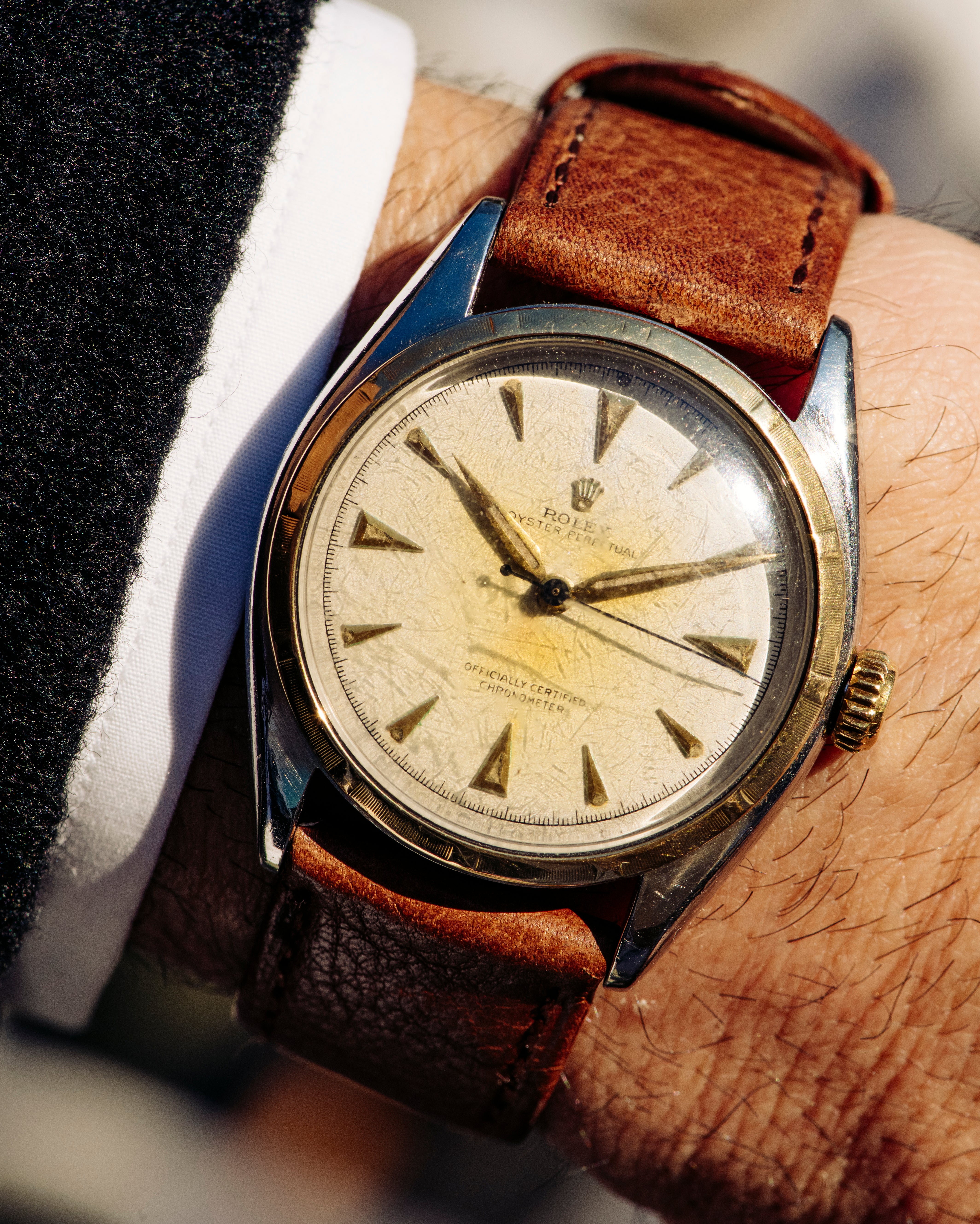 Rolex Oyster Perpetual "Big Bubbleback" on Leather Strap