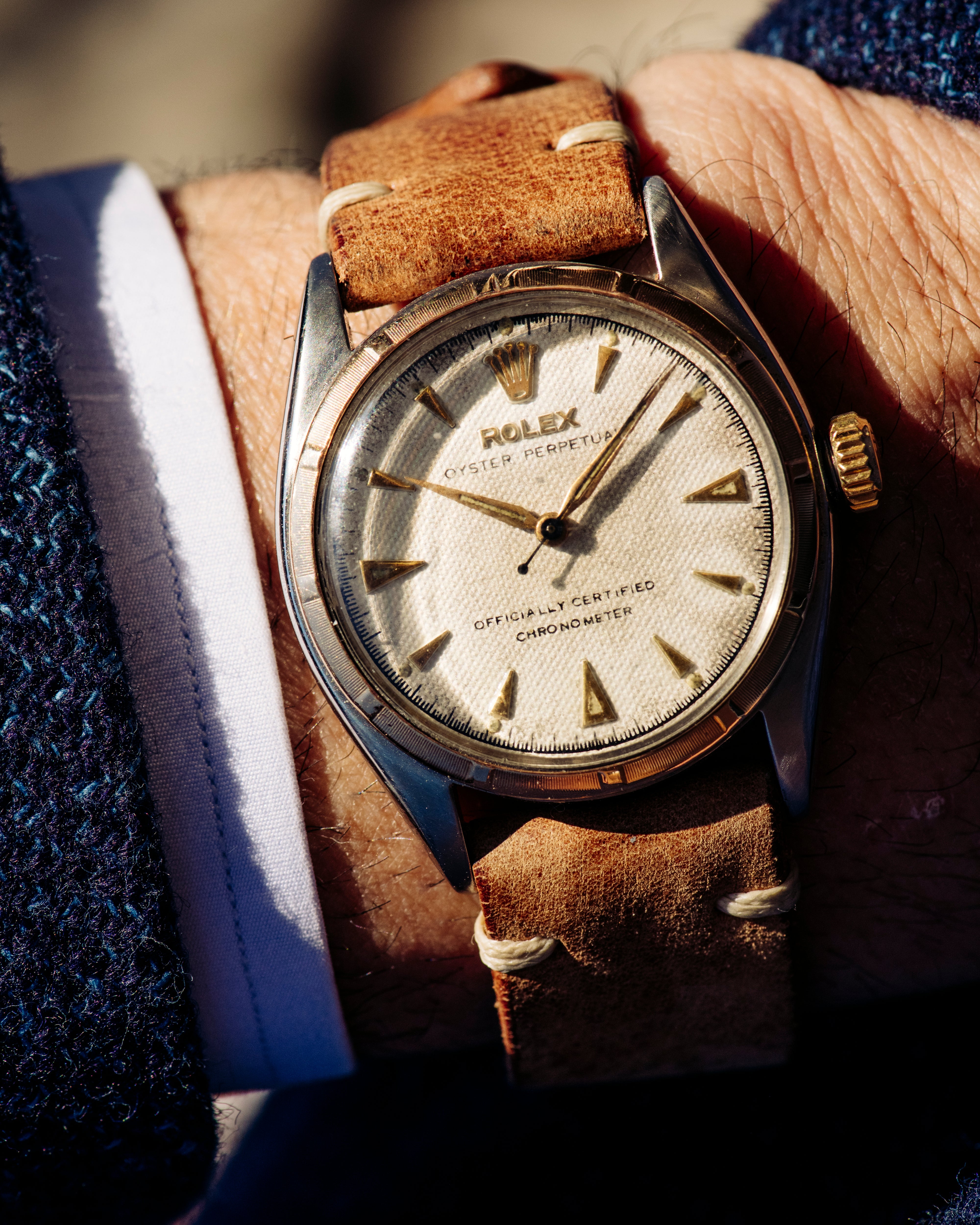 Rolex Oyster Perpetual "Big Bubbleback" on Leather Strap (1954)