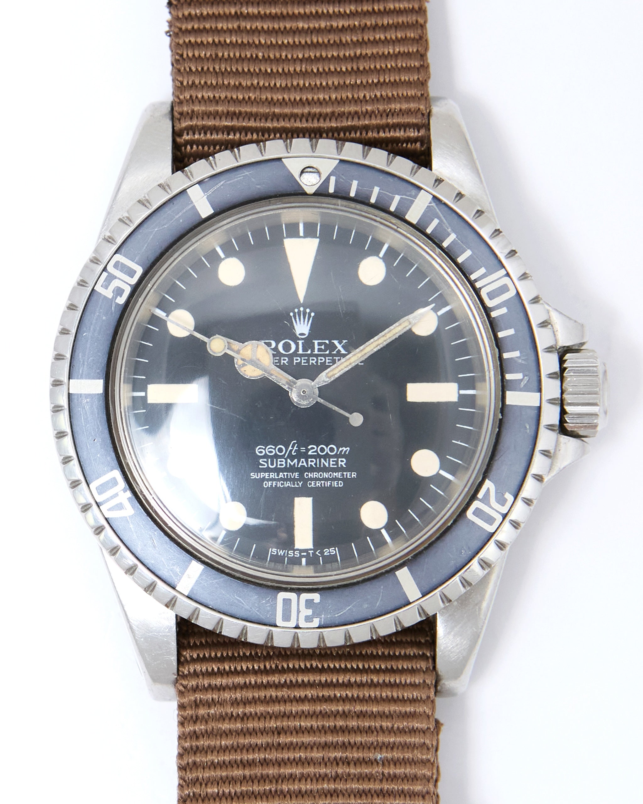 Rolex Submariner 5512 Faded Bezel with Maxi Dial on Oyster Bracelet and Nato Strap