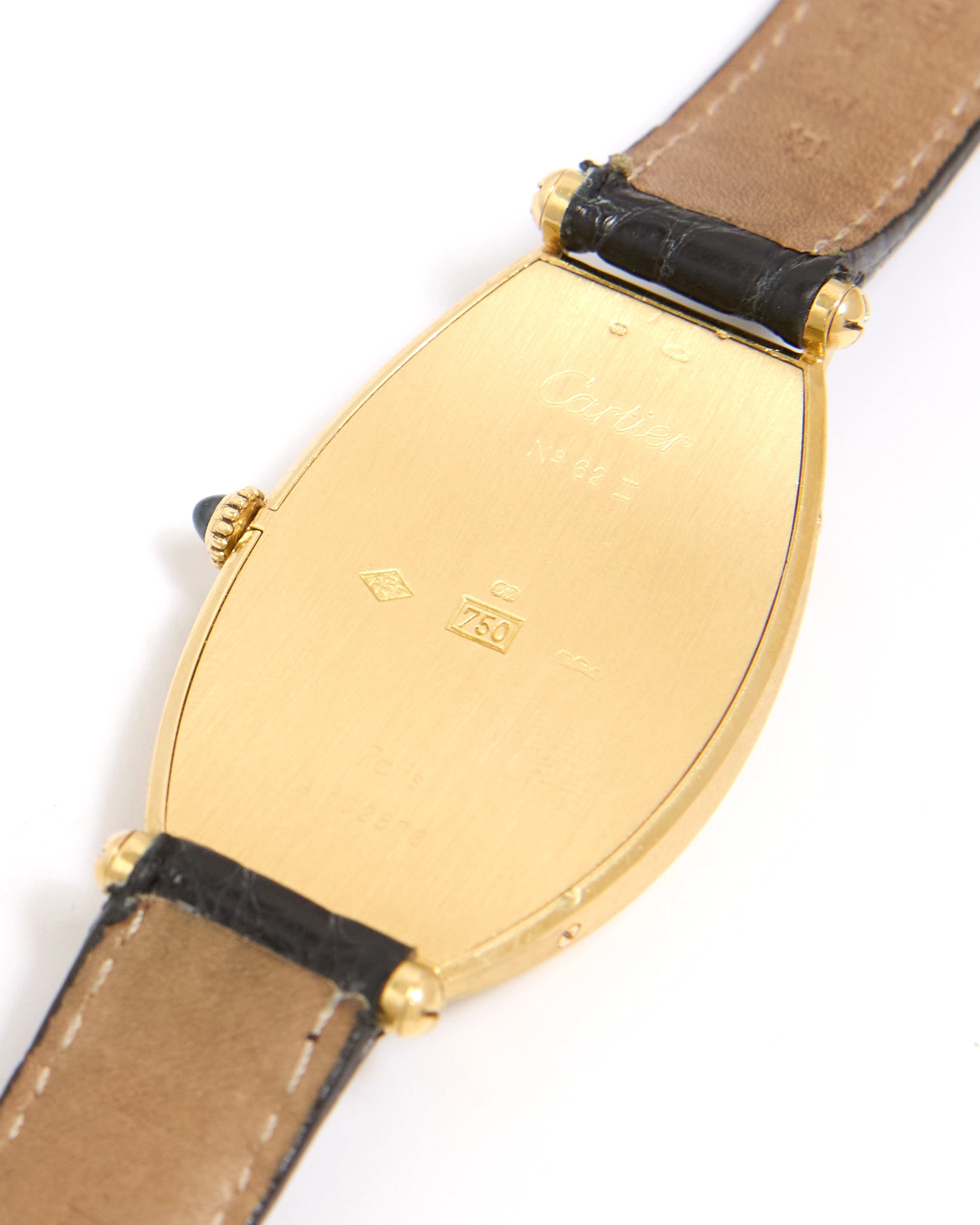 Cartier Tonneau 89590016 Paris Dial in Yellow Gold on Leather Strap and Buckle