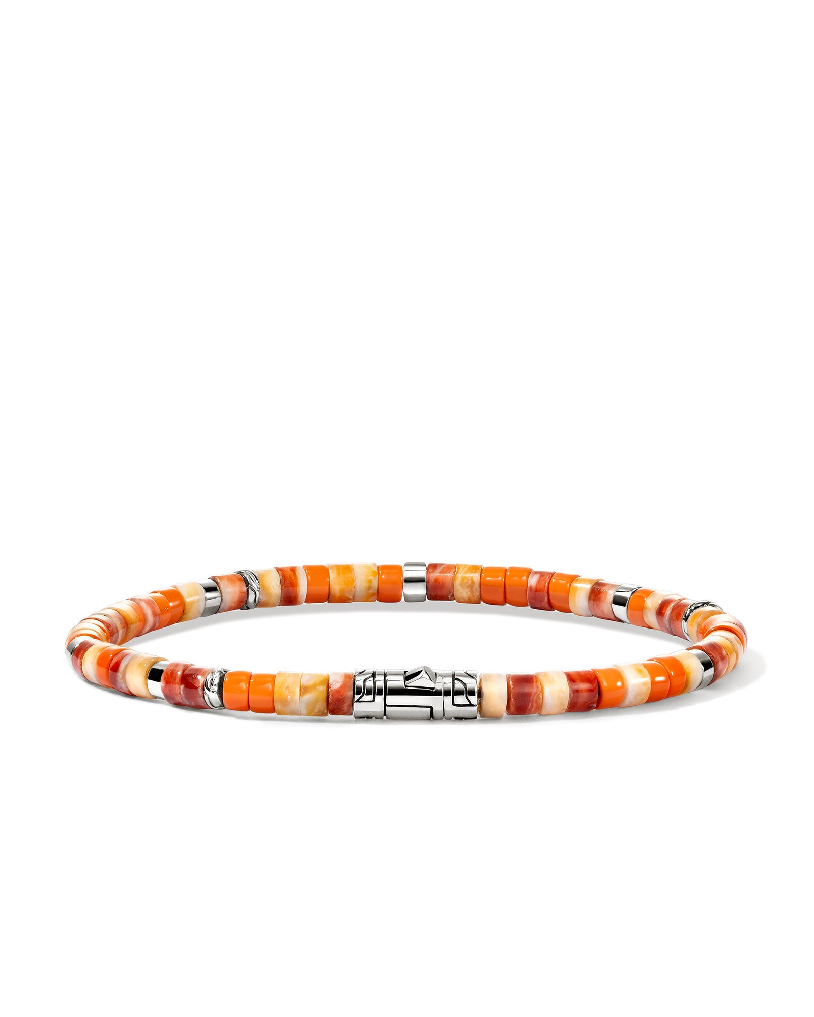 Heishi Bracelet, Sterling Silver,  Spiny Oyster, 4MM