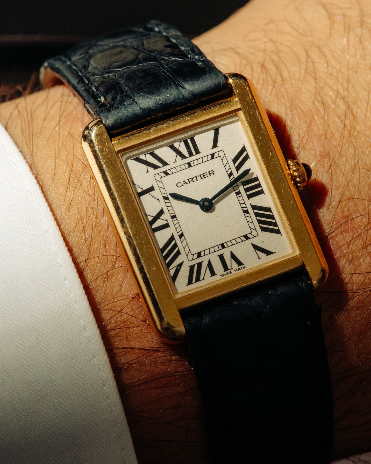 Cartier Tank Louis in 18K Gold with Steel Back
