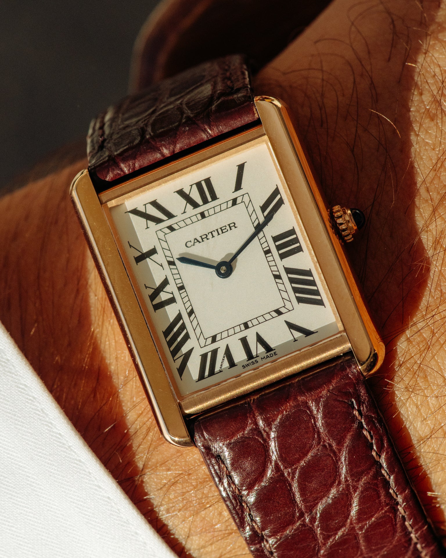 Cartier Tank Louis in 18K Gold with Steel Back