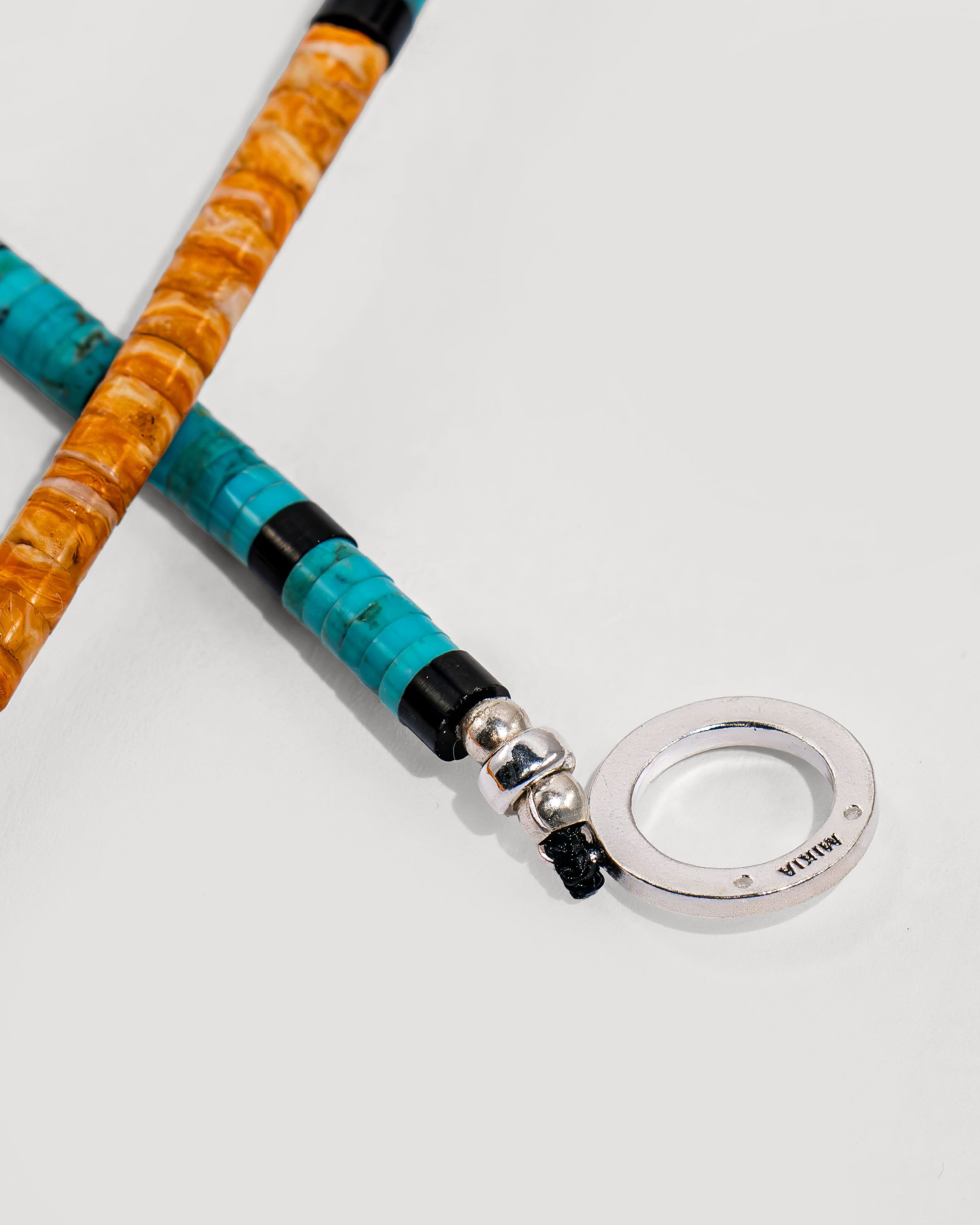 Heishi Bead Necklace with Spiny Oyster Mix