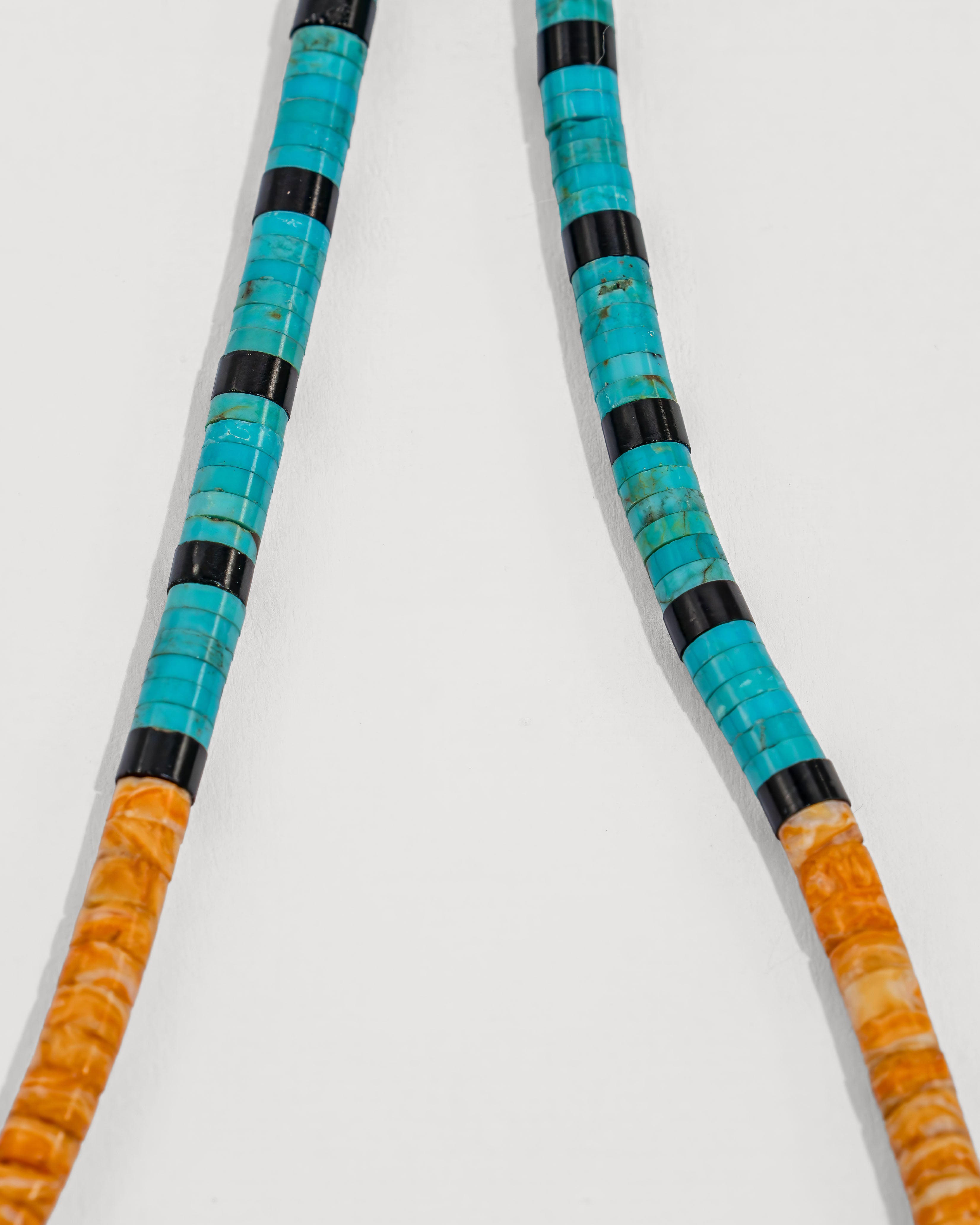 Heishi Bead Necklace with Spiny Oyster Mix