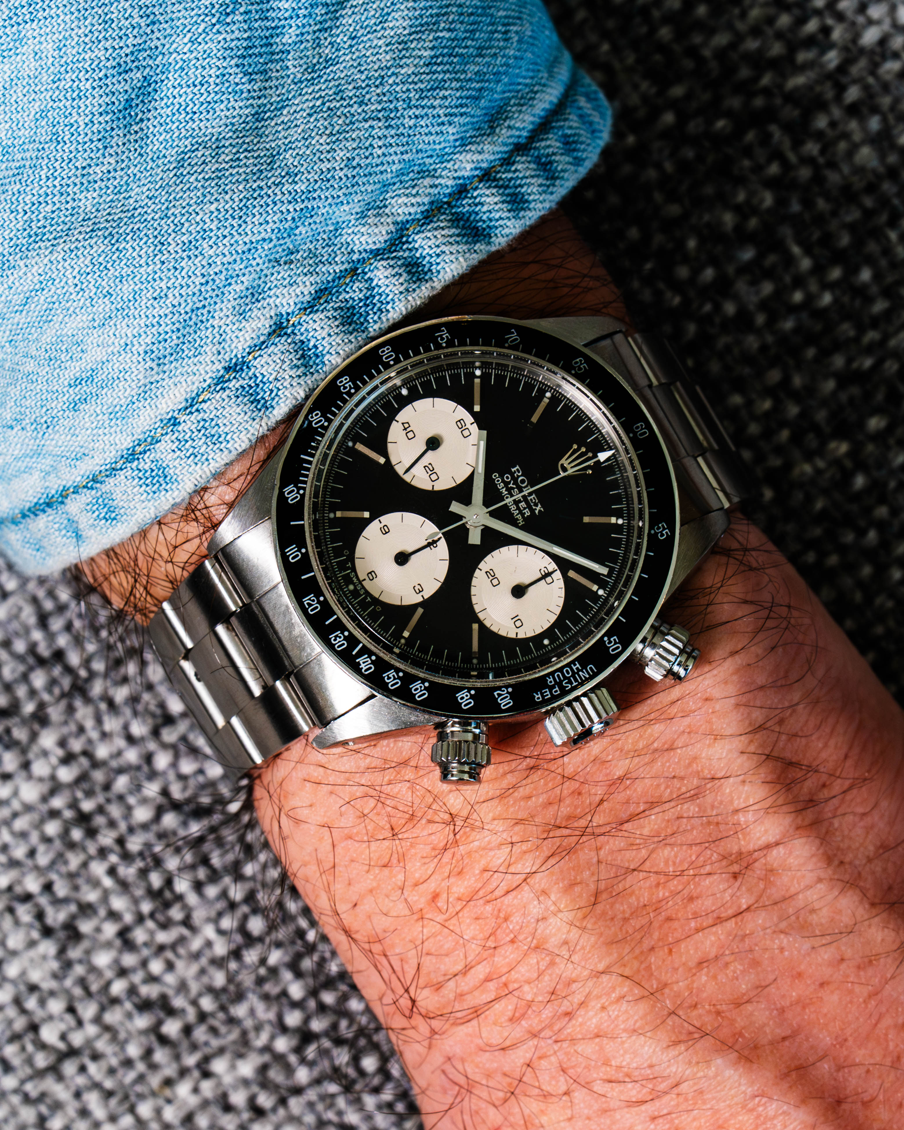 Rolex Daytona 6263 Black Sigma Silver Print Dial on Oyster Bracelet