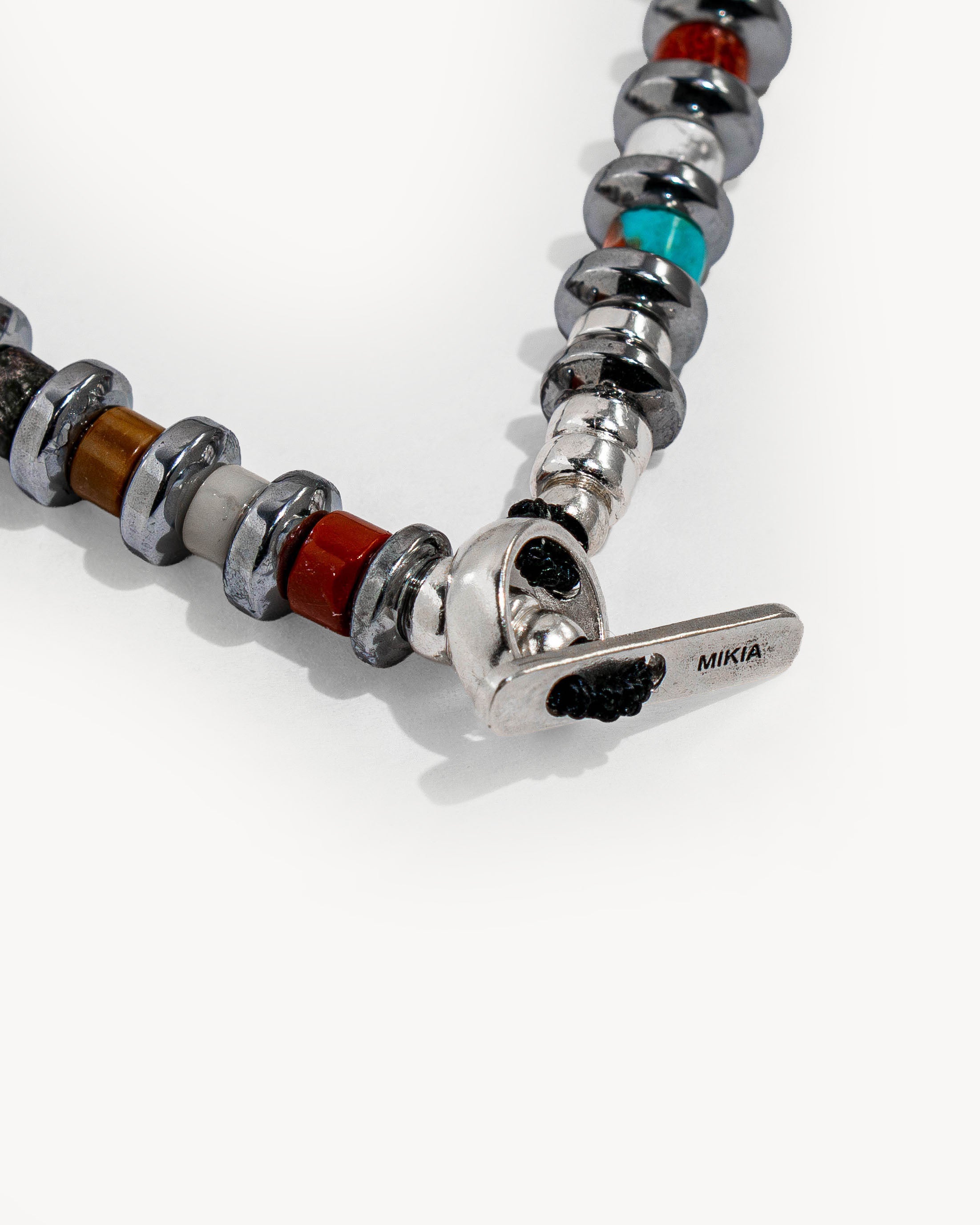 Hematite Roundel Beads Bracelet with Multi-Stone Mix