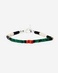 Heishi Bead Bracelet with Malachite & Jet