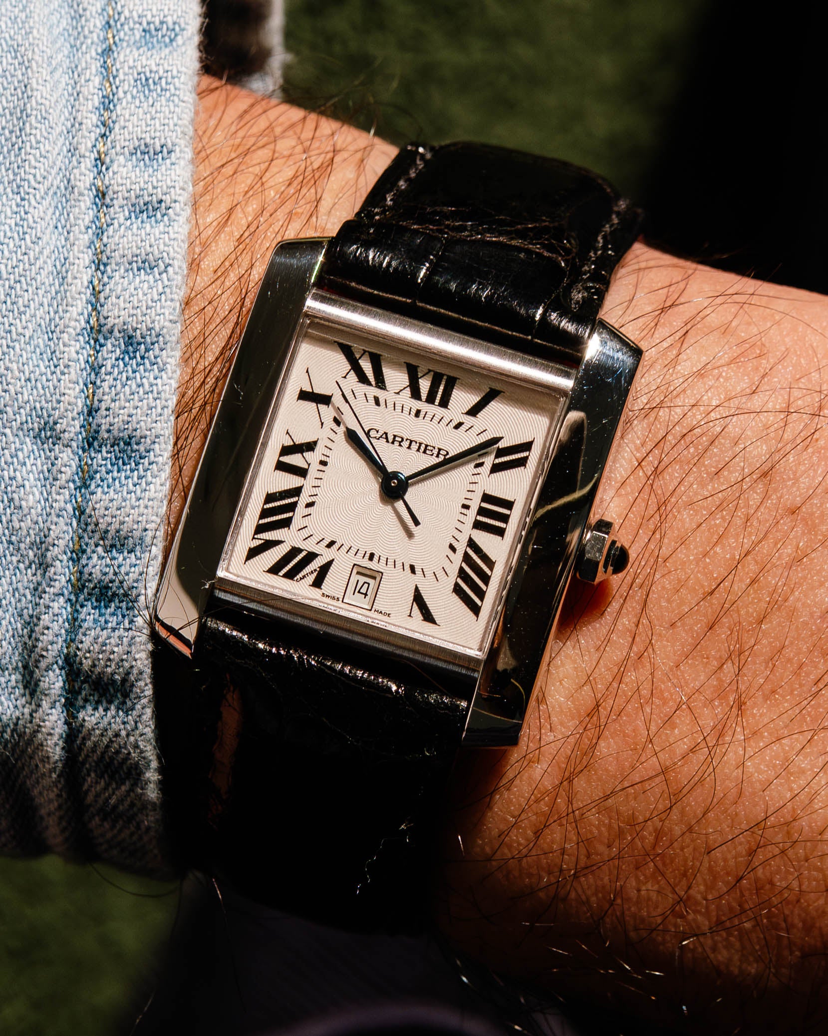 Cartier Tank Française 2366 Automatic in White Gold Case and Leather Strap with Buckle