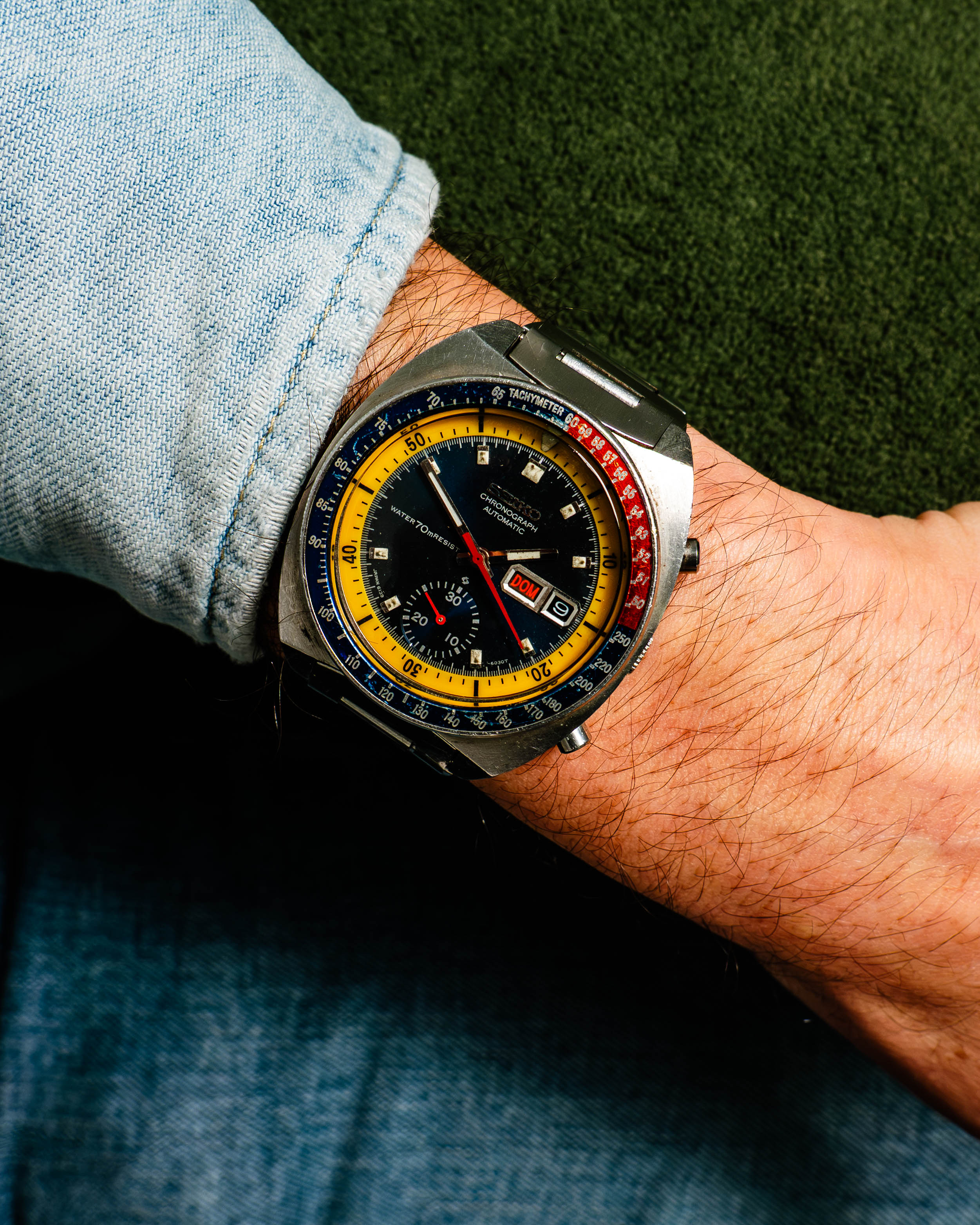 Seiko Pogue Chronograph 6139-6002 Automatic in Steel Case on Steel Bracelet