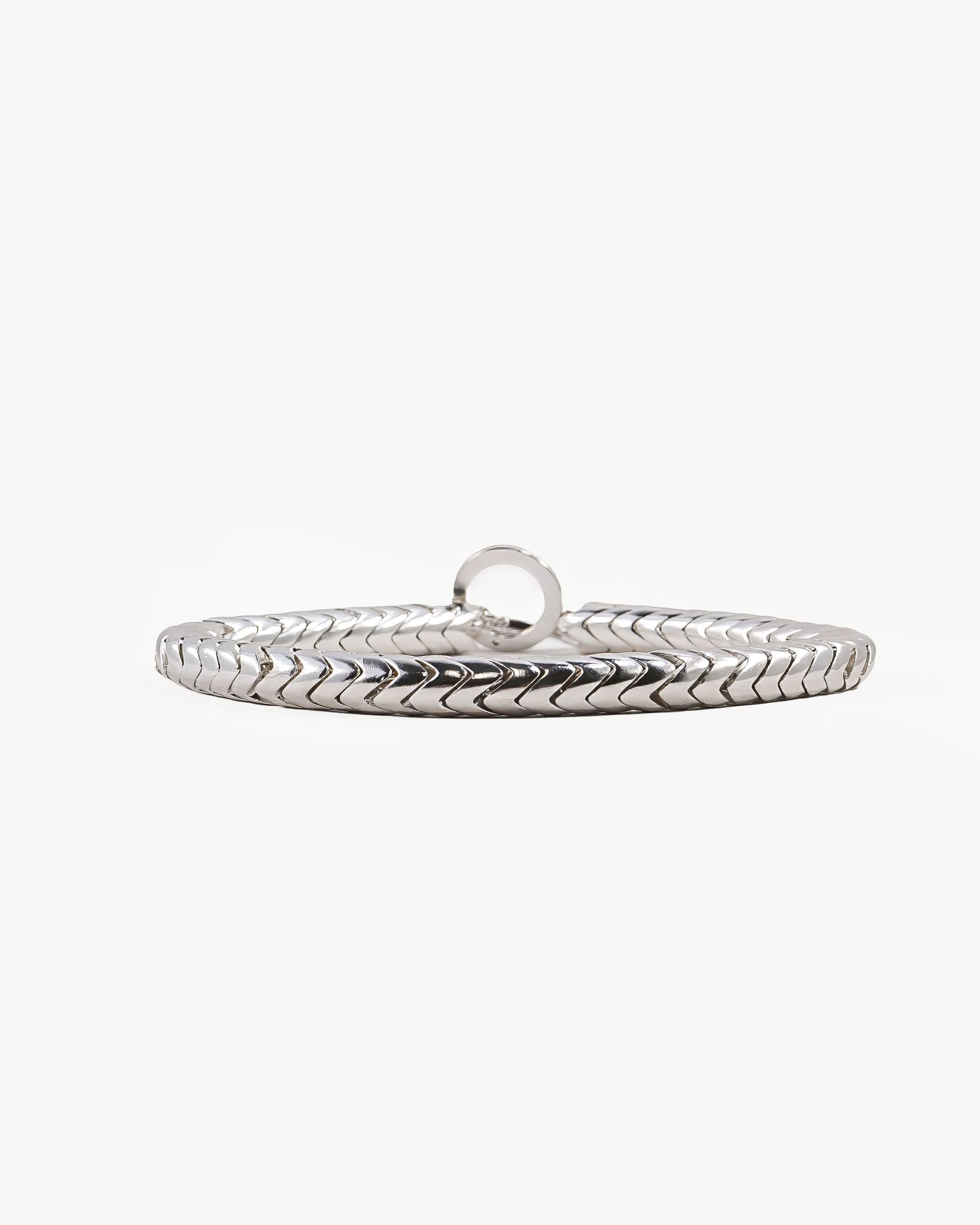 Snake Bead Bracelet in Sterling Silver