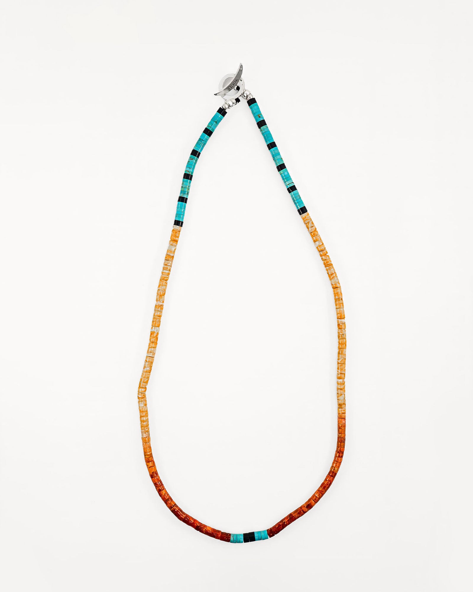 Heishi Bead Necklace with Spiny Oyster Mix