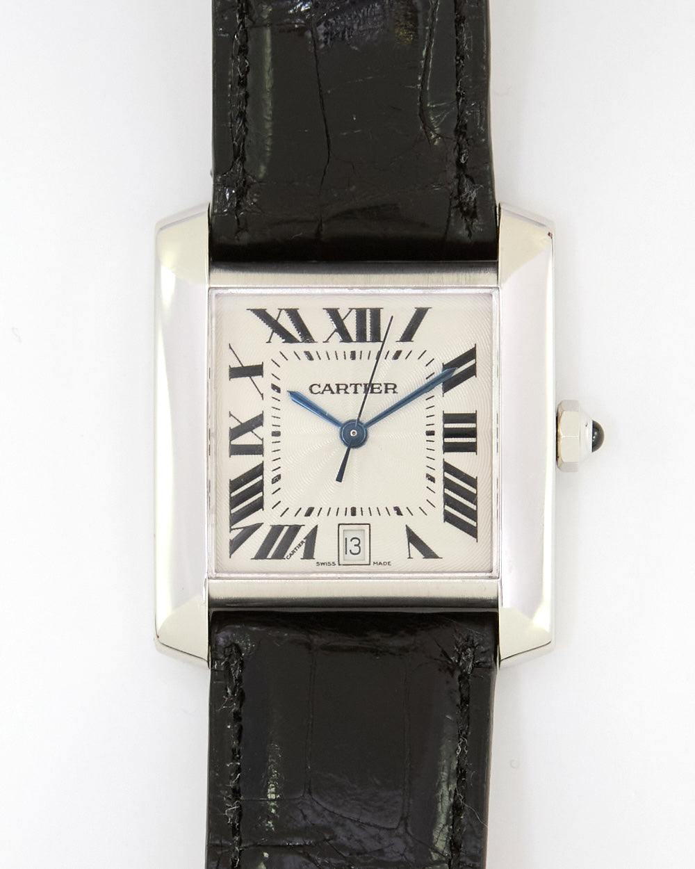 Cartier Tank Française 2366 Automatic in White Gold Case and Leather Strap with Buckle