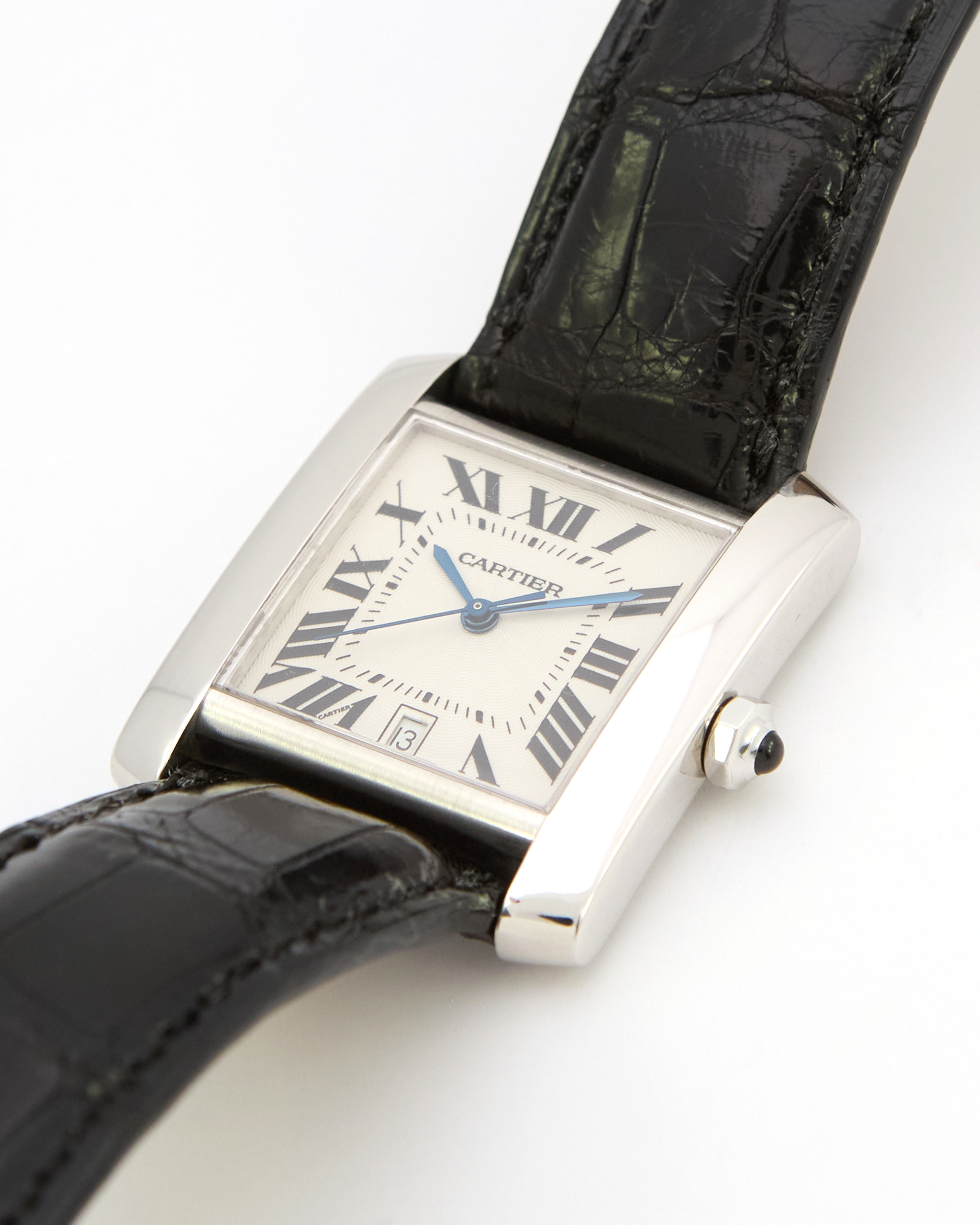 Cartier Tank Française 2366 Automatic in White Gold Case and Leather Strap with Buckle