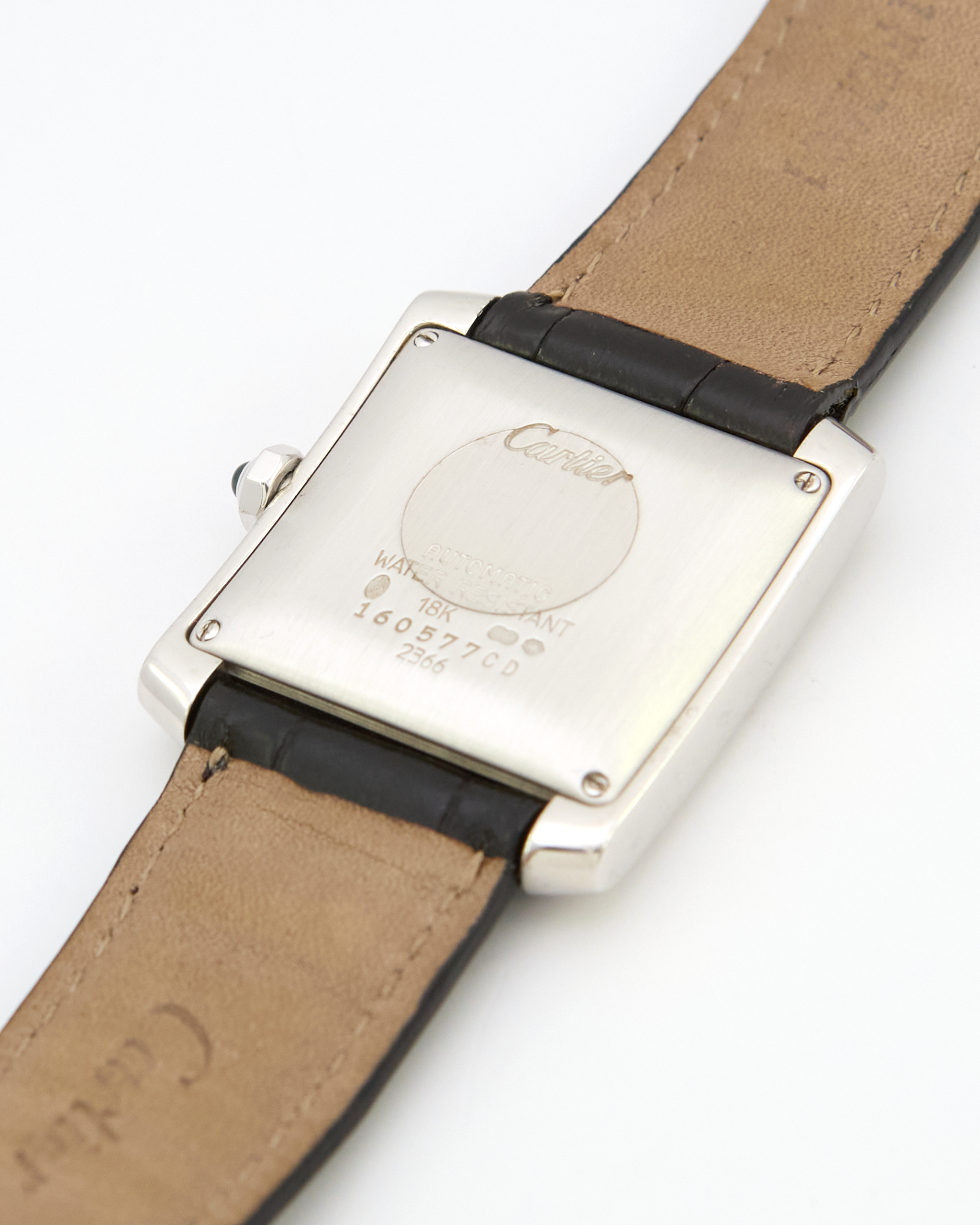 Cartier Tank Française 2366 Automatic in White Gold Case and Leather Strap with Buckle