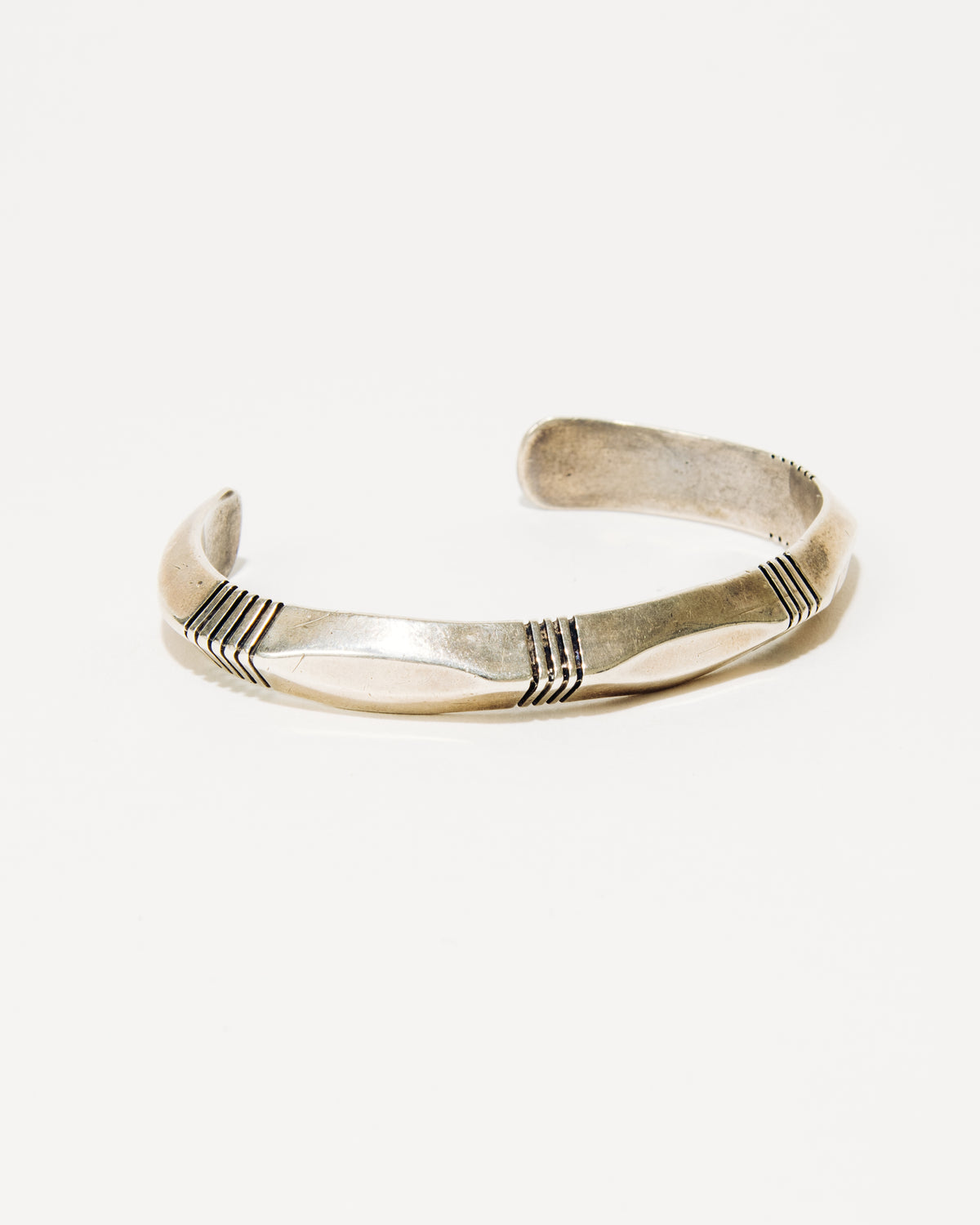 Line Stamped Sterling Silver Cuff