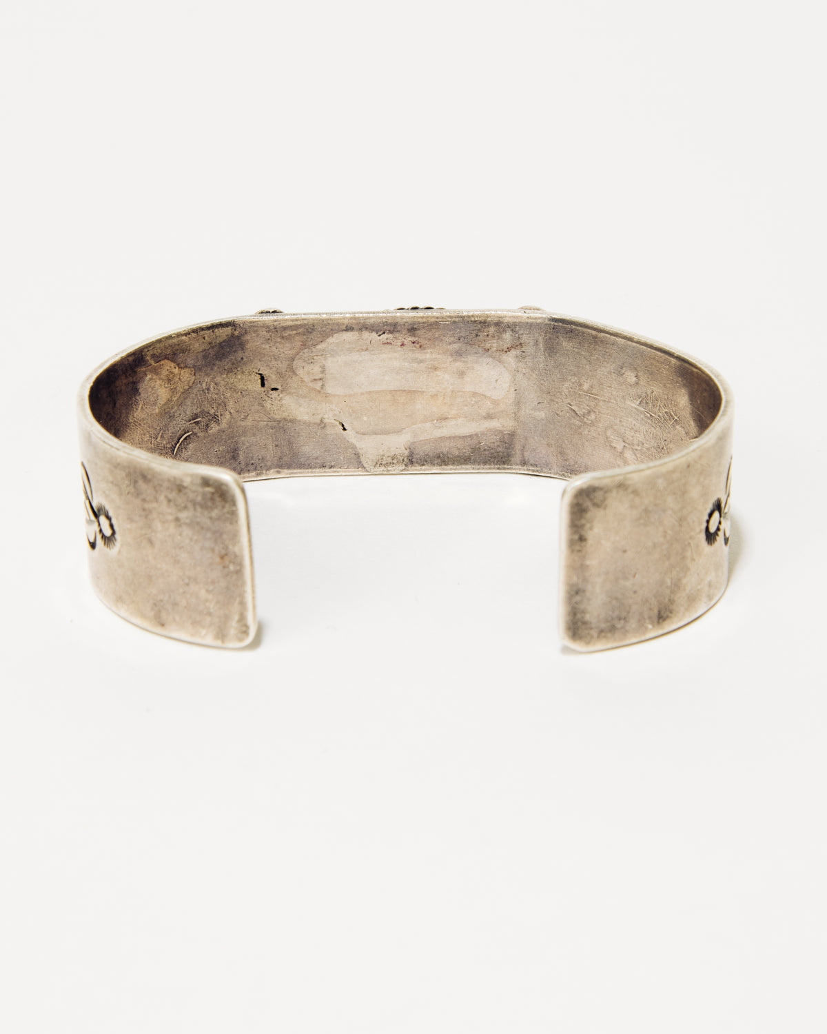 Navajo Sterling Silver Stone Cuff, 1950s