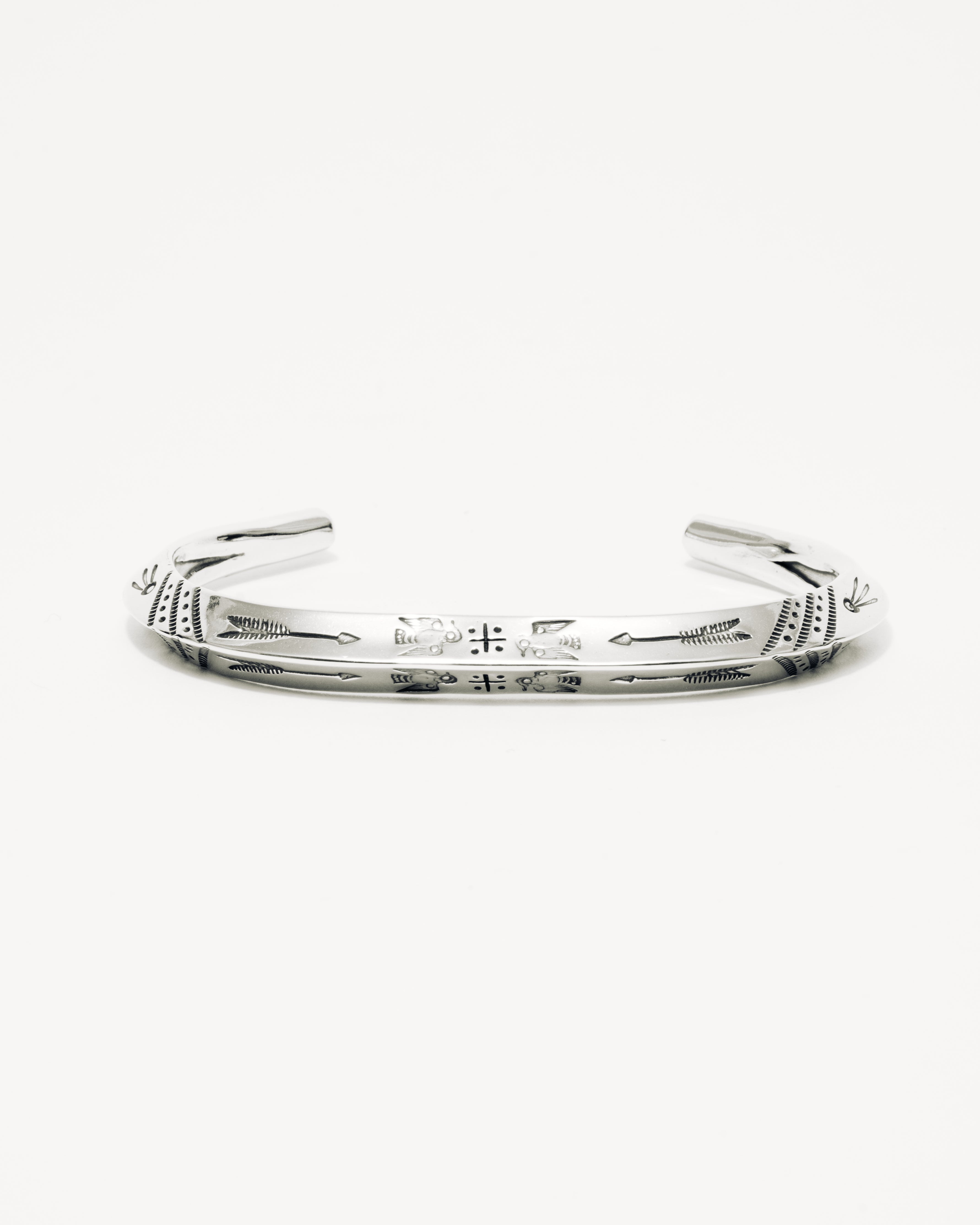 Men's Thin Triangle Tapered End Bracelet (Arrow & Thunderbird)