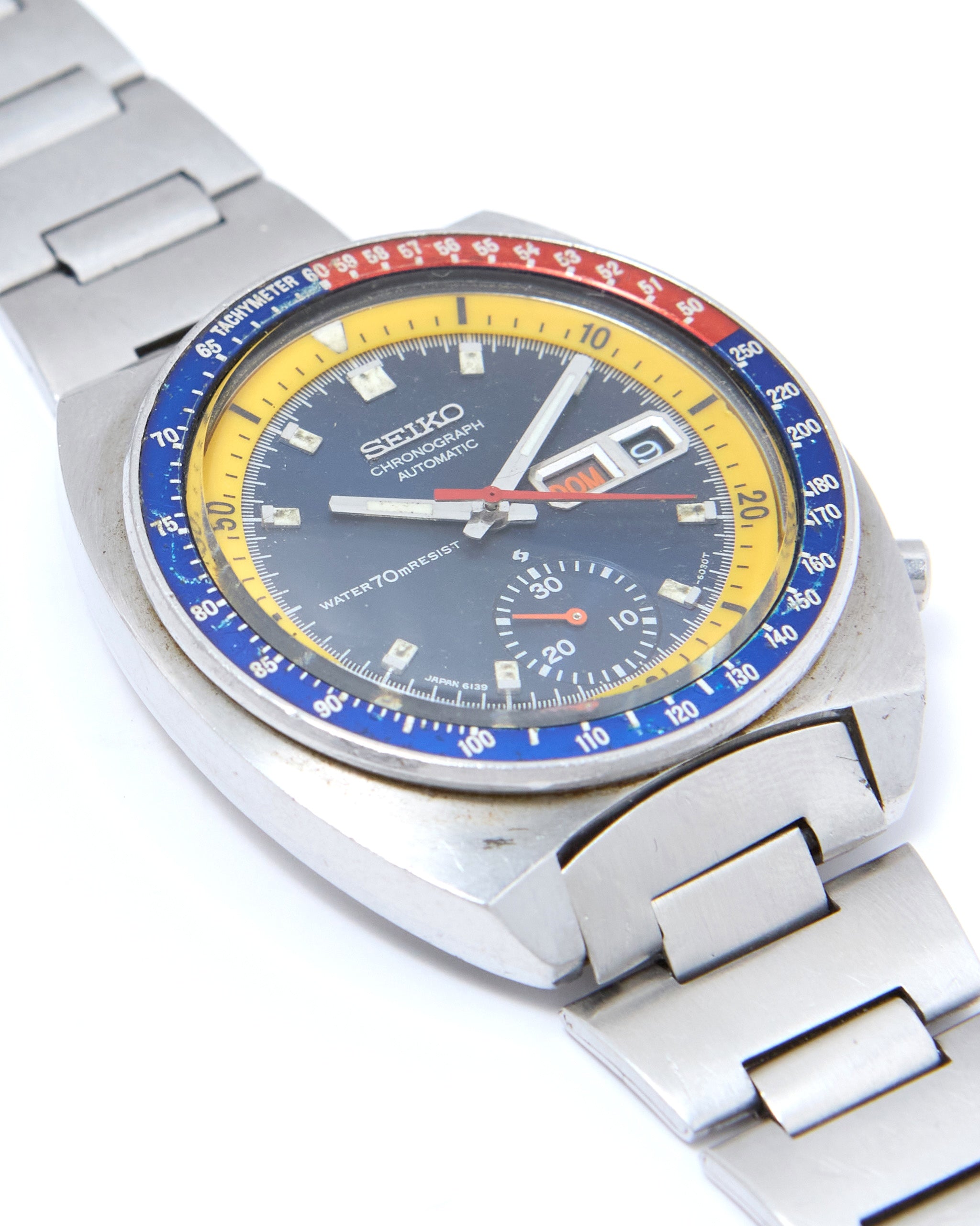 Seiko Pogue Chronograph 6139-6002 Automatic in Steel Case on Steel Bracelet