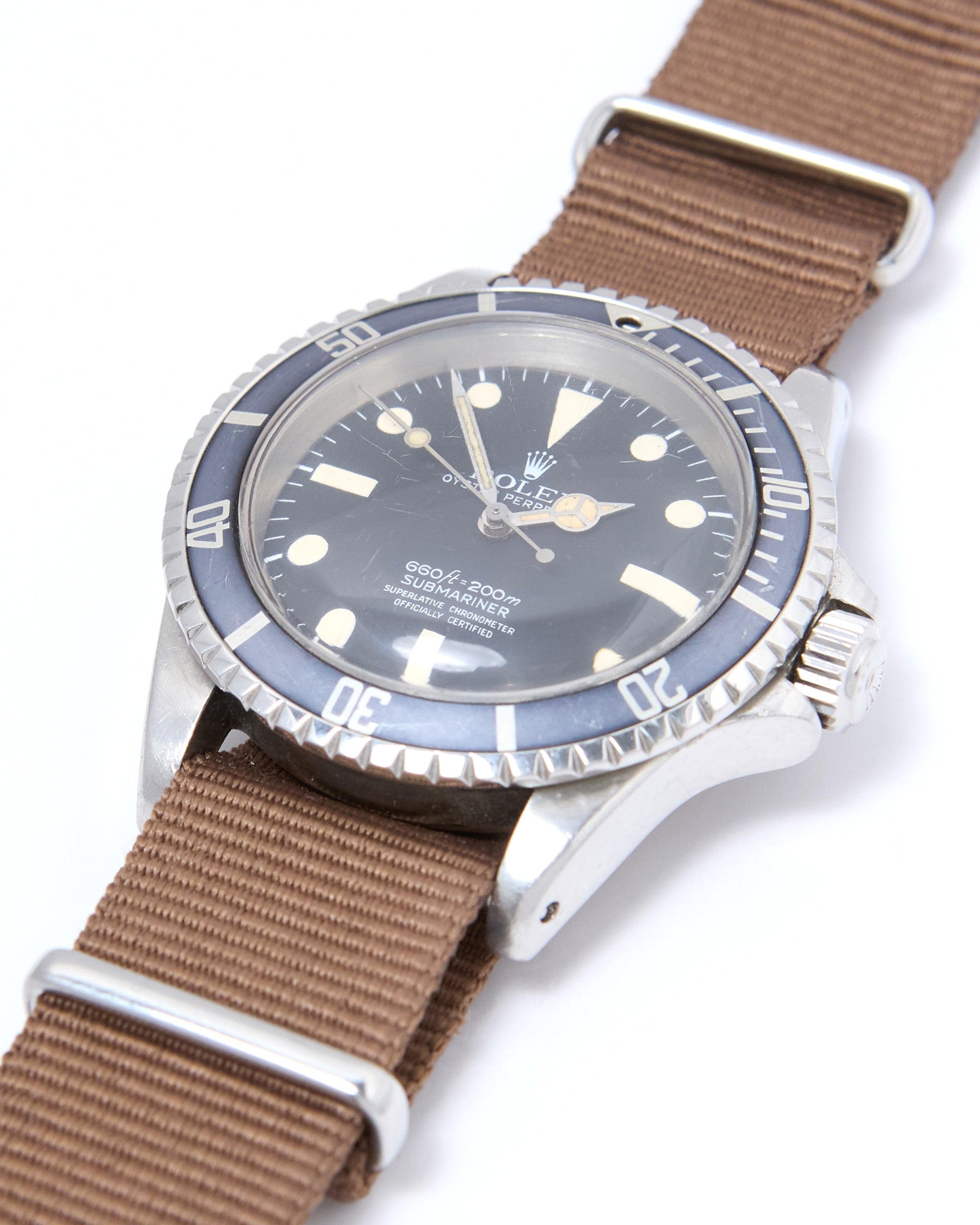 Rolex Submariner 5512 Faded Bezel with Maxi Dial on Oyster Bracelet and Nato Strap