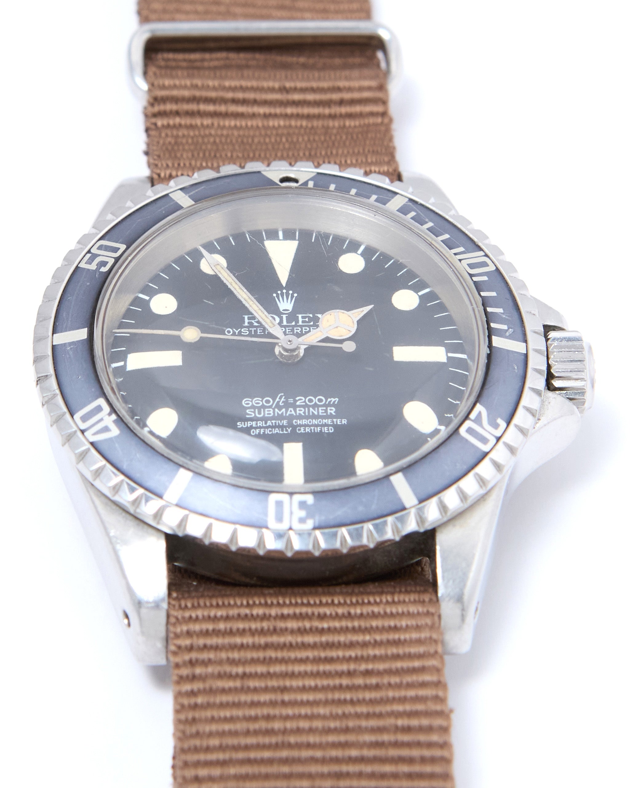 Rolex Submariner 5512 Faded Bezel with Maxi Dial on Oyster Bracelet and Nato Strap