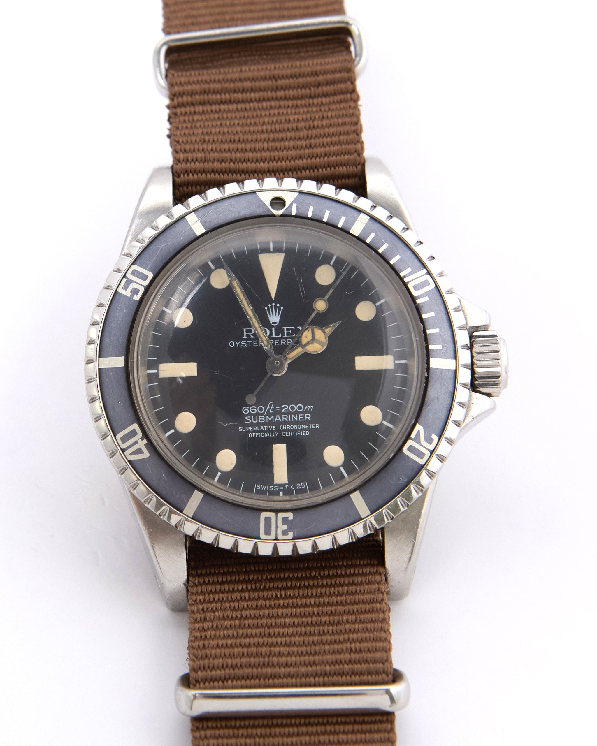 Rolex Submariner 5512 Faded Bezel with Maxi Dial on Oyster Bracelet and Nato Strap