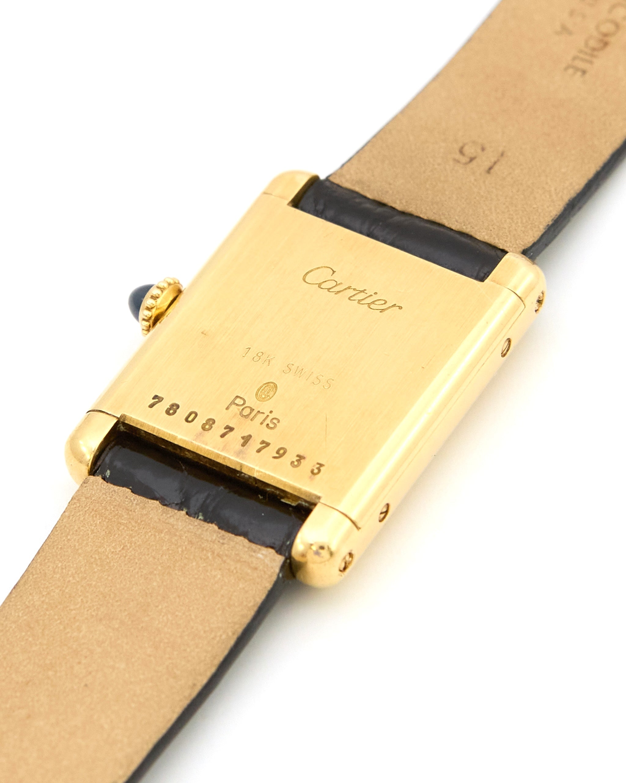 Cartier Tank Louis 78087 Swiss Dial in 18K Yellow Gold with Leather St