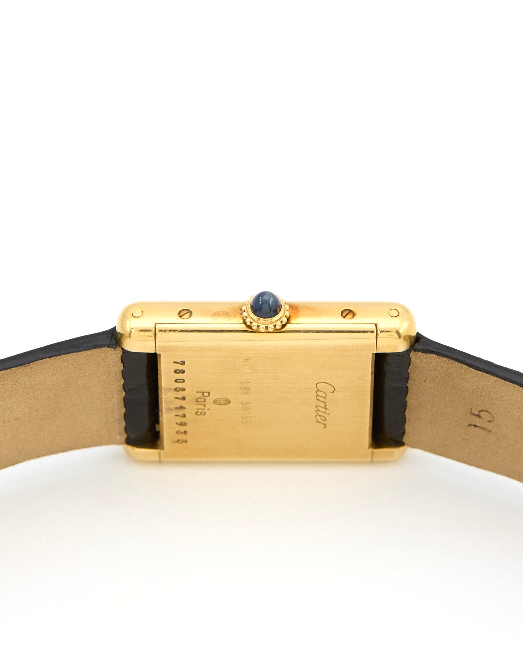 Cartier Tank Louis 78087 Swiss Dial in 18K Yellow Gold with Leather St