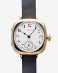 Waltham Cushion Case with Porcelain Dial in Gold Case