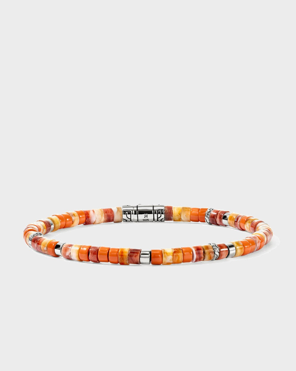 Heishi Bracelet, Sterling Silver,  Spiny Oyster, 4MM