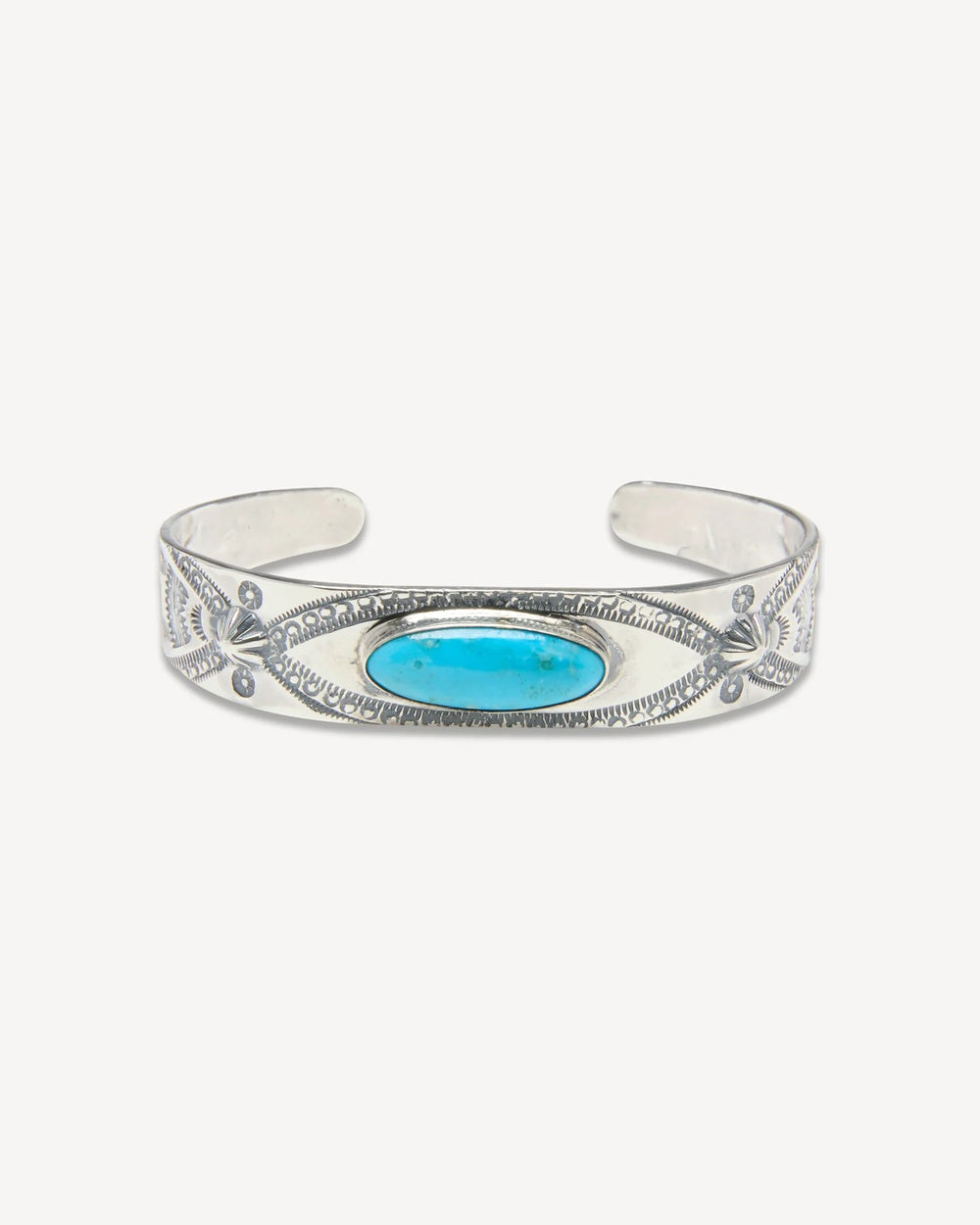 Oval Turquoise Cuff with Shell Design
