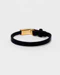 18k Leather with small ID - Yellow Gold