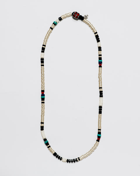 Necklace Blakelite Black White Beads Bone Handmade Jewelry Large Flower  Beads Bone Silver Beaded Necklace