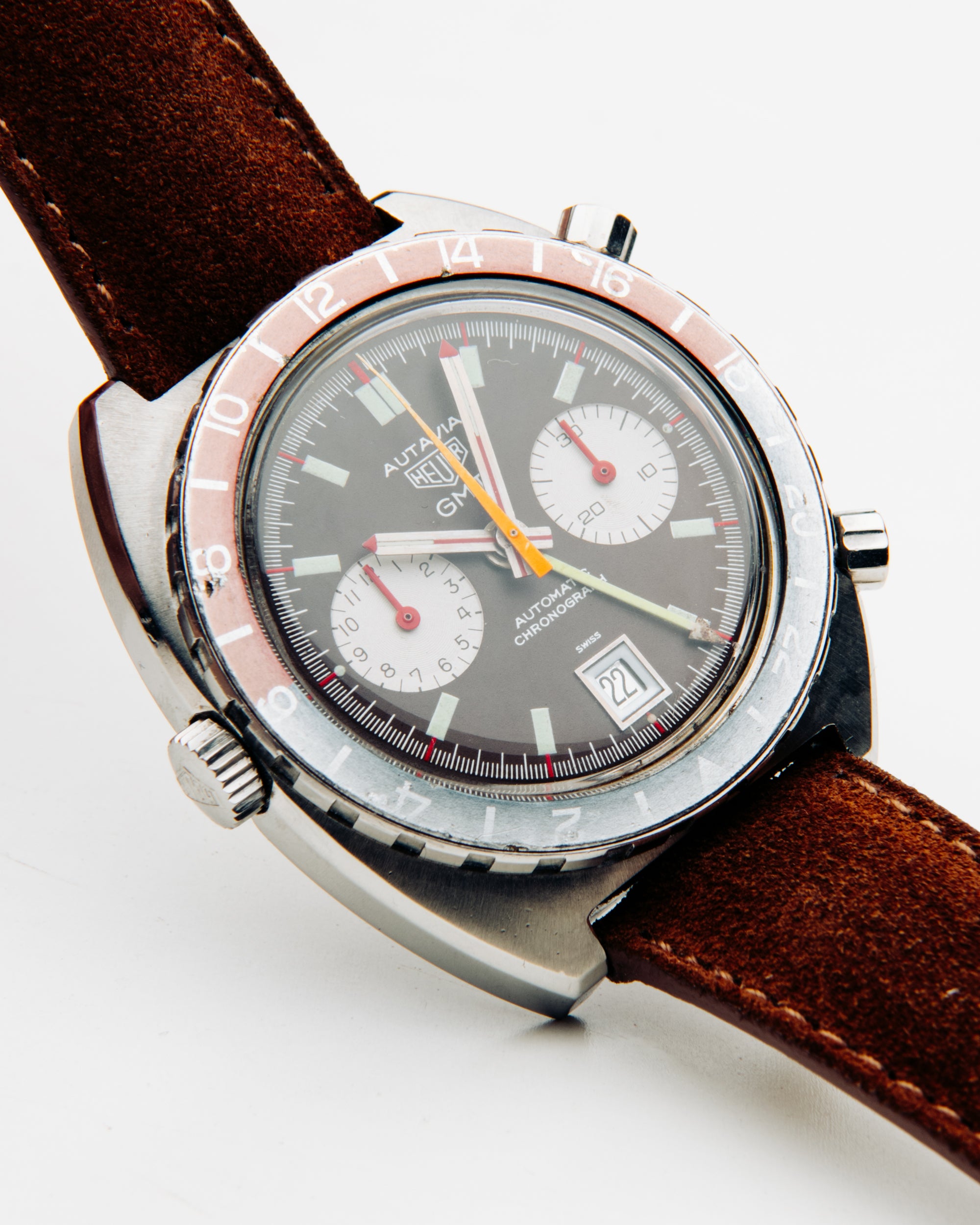 Heuer Autavia GMT Tropical Dial Ref. 1163 MKII with Faded Red