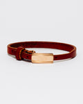 18k Leather with small ID - Rose Gold