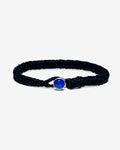 Lapis Button Fishtail Bracelet in Black